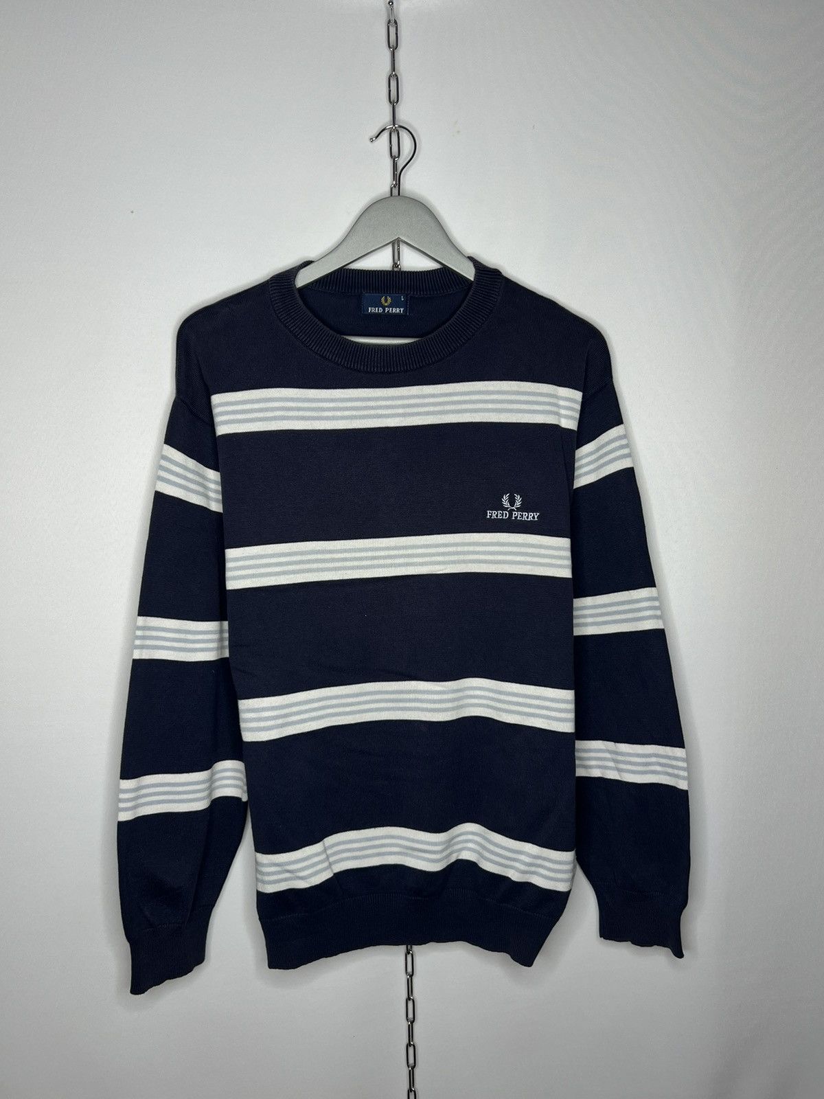 Other Vintage Fred Perry Striped Sweatshirt Long Sleeve Sweeter Size US L / EU 52-54 / 3 - 1 Thumbnail