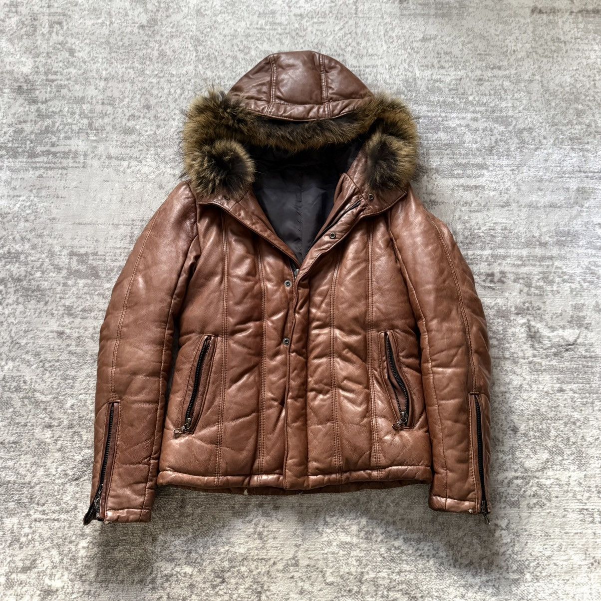Shellac Shellac Fur Hood Riri Zip Sheepskin Down Puffer Jacket Size US S / EU 44-46 / 1 - 1 Thumbnail