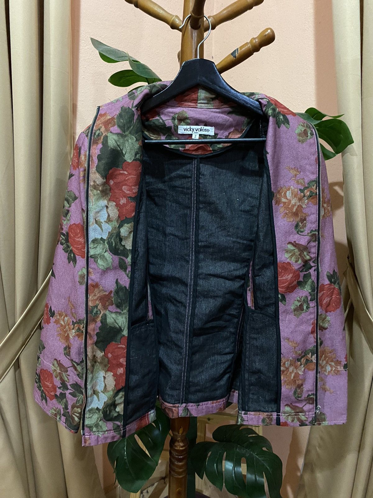 Designer Vicky Valère Paris Floral Jacket French Made Vintage Fashion Size M / US 6-8 / IT 42-44 - 6 Thumbnail