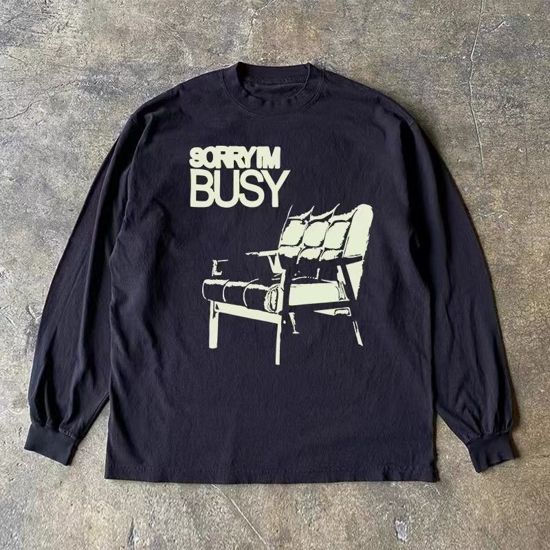 Japanese Brand × Vintage Black retro chair print cotton long sleeve tee Size US L / EU 52-54 / 3 - 1 Thumbnail