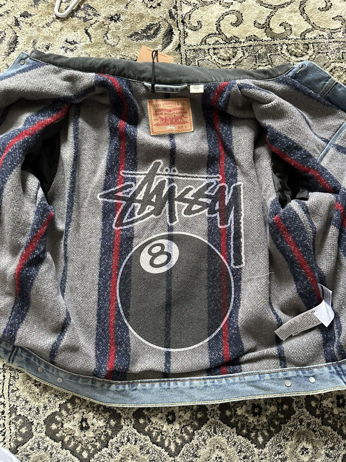 Levi's × Stussy Stussy Levi’s Embossed Trucker Jacket Size US L / EU 52-54 / 3 - 3 Thumbnail