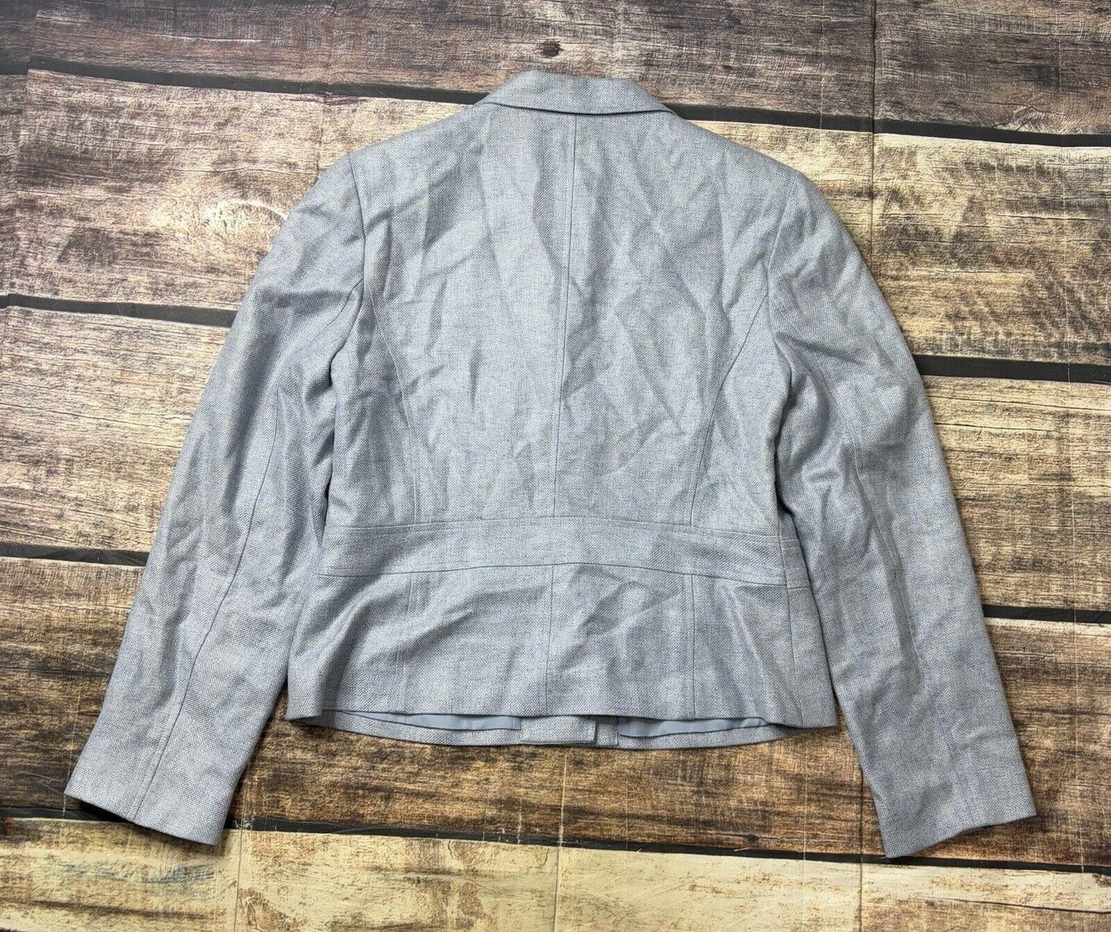 Lands' End Lands End Blazer Jacket Women's Size 14 Silk Linen Wool Blue Size XL / US 12-14 / IT 48-50 - 4 Thumbnail