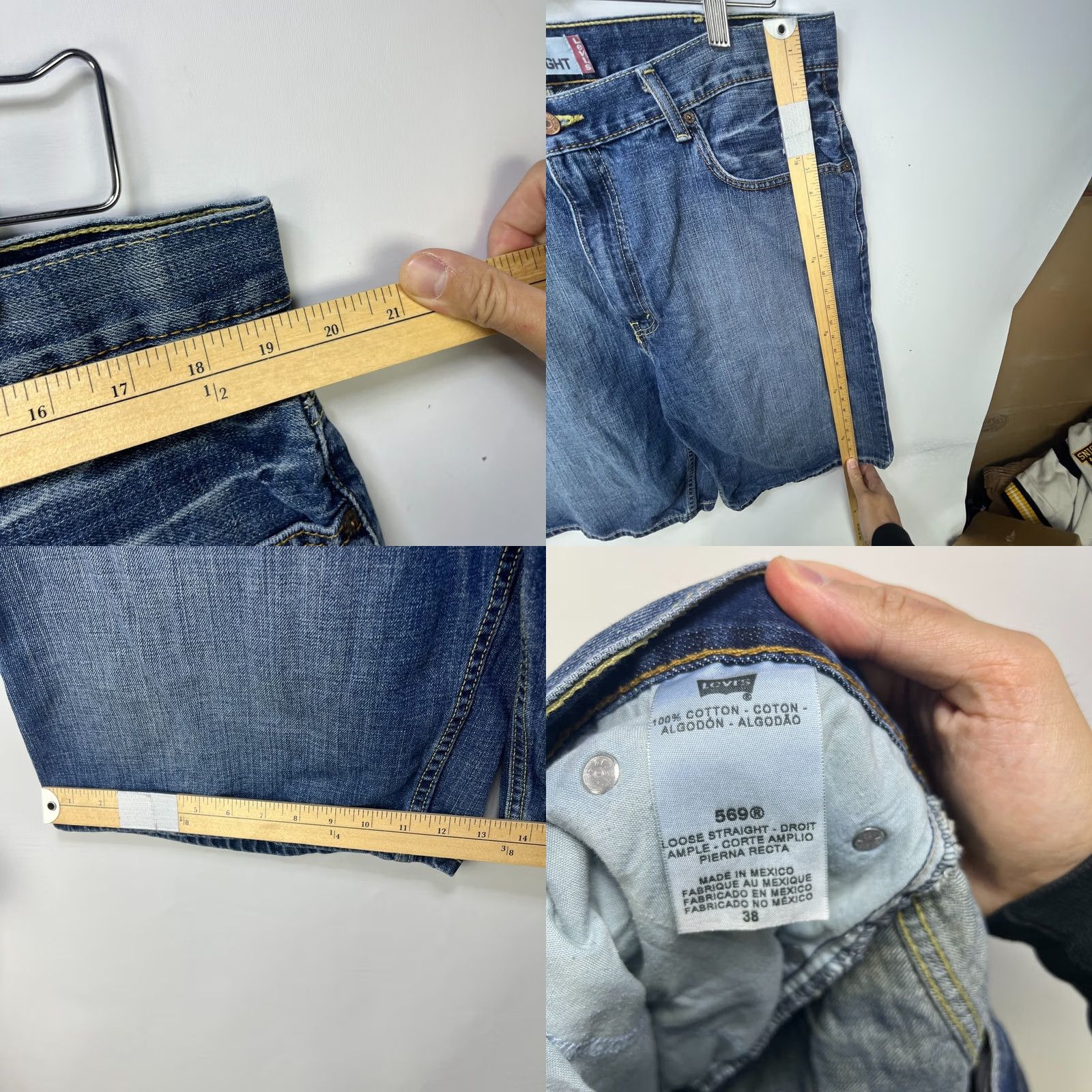 Levi's Levi's 569 Loose Straight Denim Jean Shorts Blue W38 Mens 90s Hip Hop Size US 38 / EU 54 - 8 Thumbnail