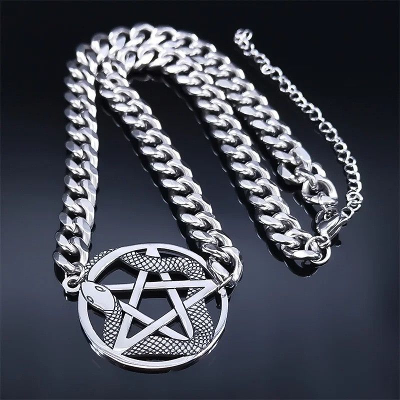 Jewelry Gothic Satan Snake Necklace Size ONE SIZE - 2 Thumbnail