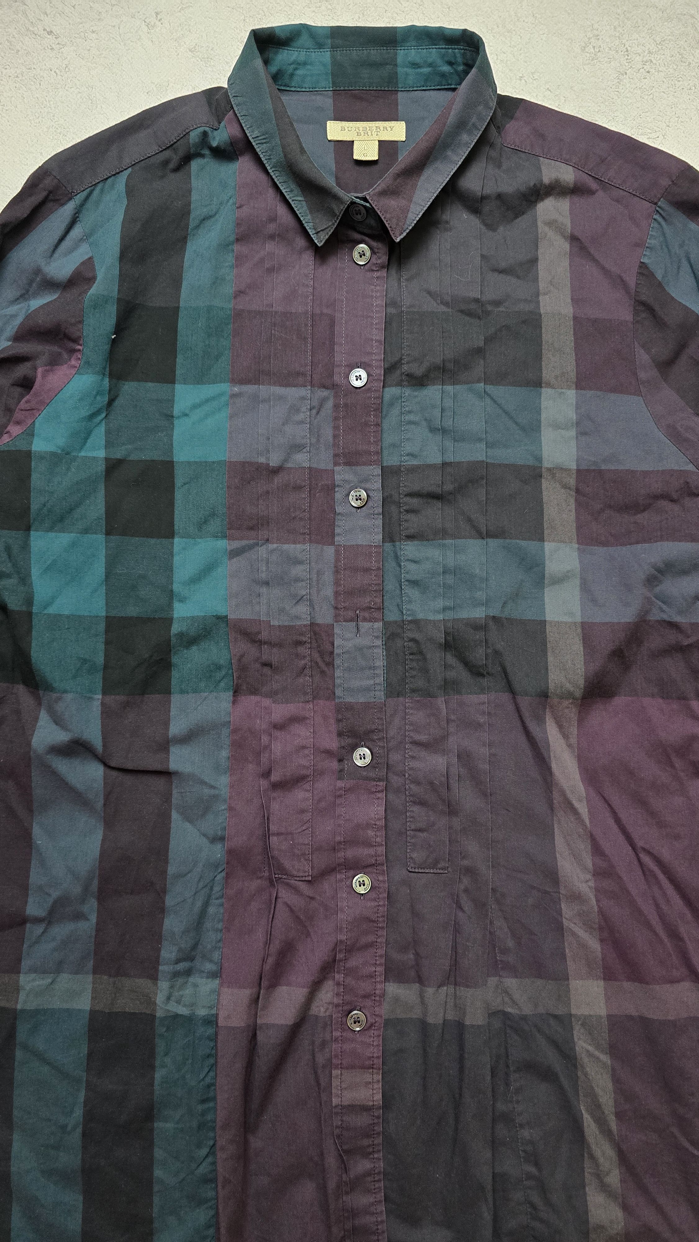 Burberry Burberry Brit Dark Plaid Shirt Nova Check Cotton Button Up Size L / US 10 / IT 46 - 8 Thumbnail