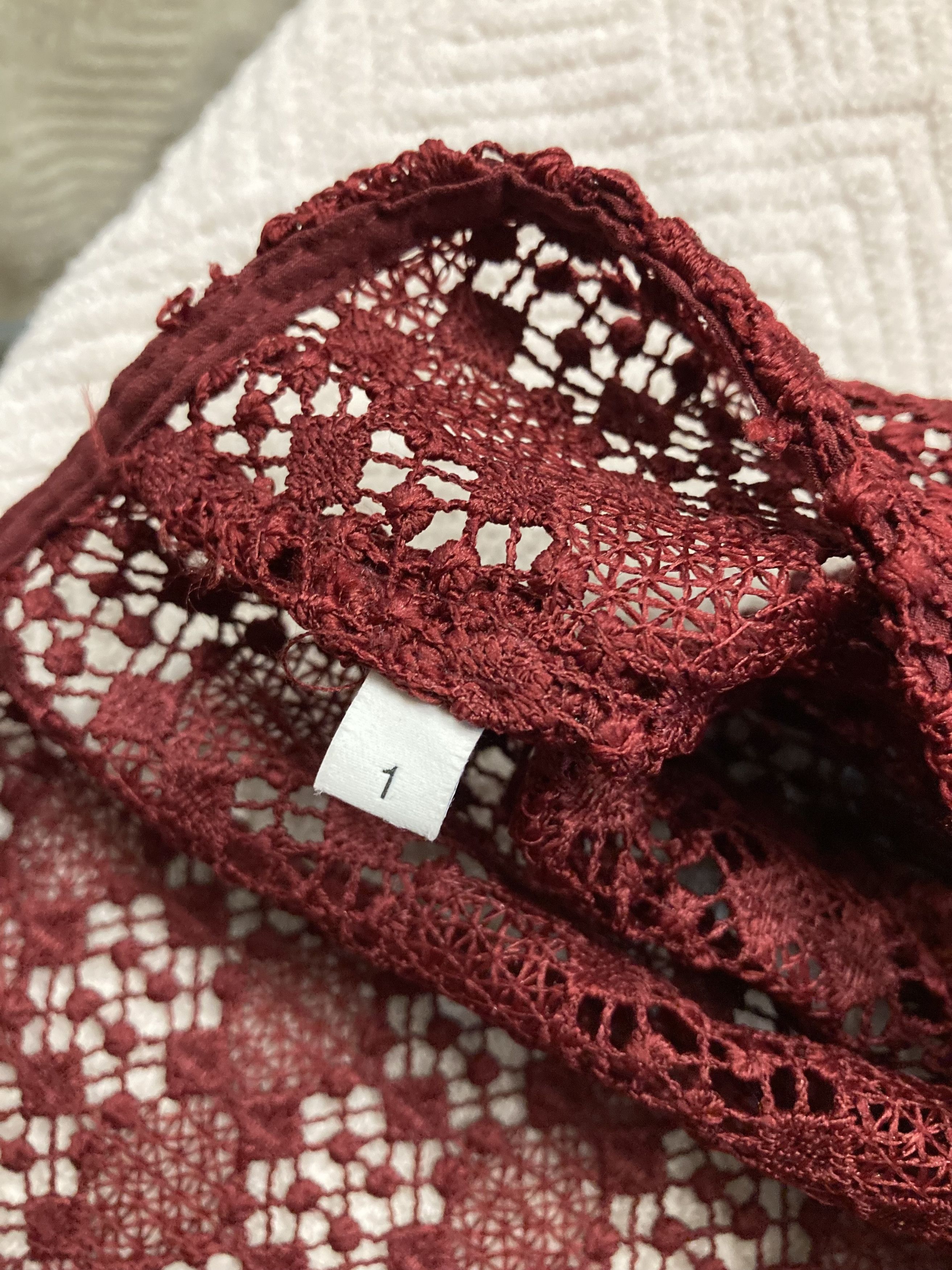Sandro Sandro Burgundy Lace Blouse Size S / US 4 / IT 40 - 5 Thumbnail