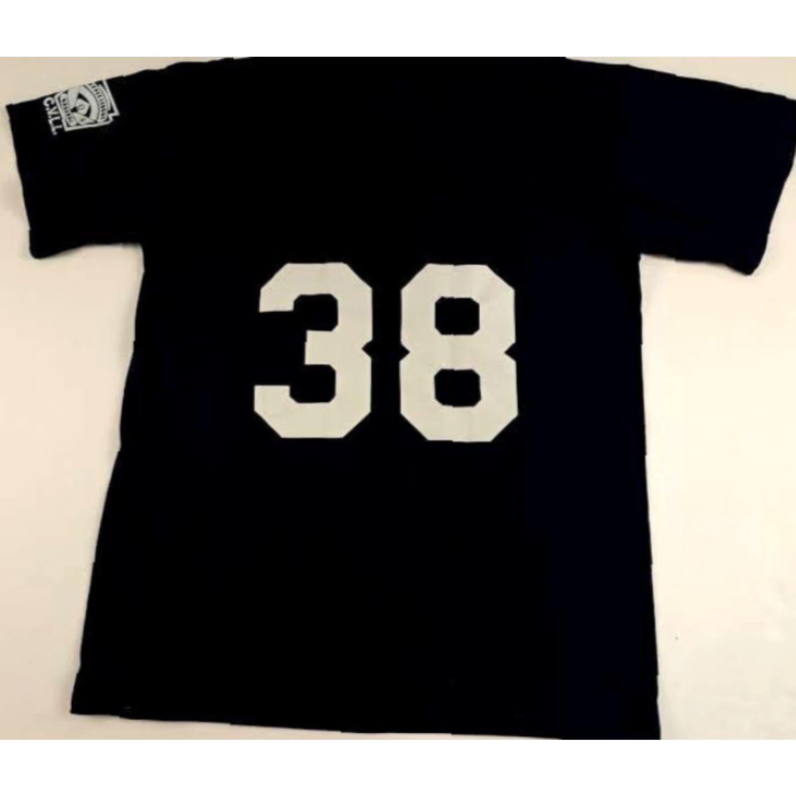 Vintage Majestic T-Shirt Detroit Tigers Little League C.V.L.L. 1/4 Button Jersey #38 LG Blue Jersey 29in lg 23in pit to pit Boys? No, Men L Size US L / EU 52-54 / 3 - 6 Thumbnail
