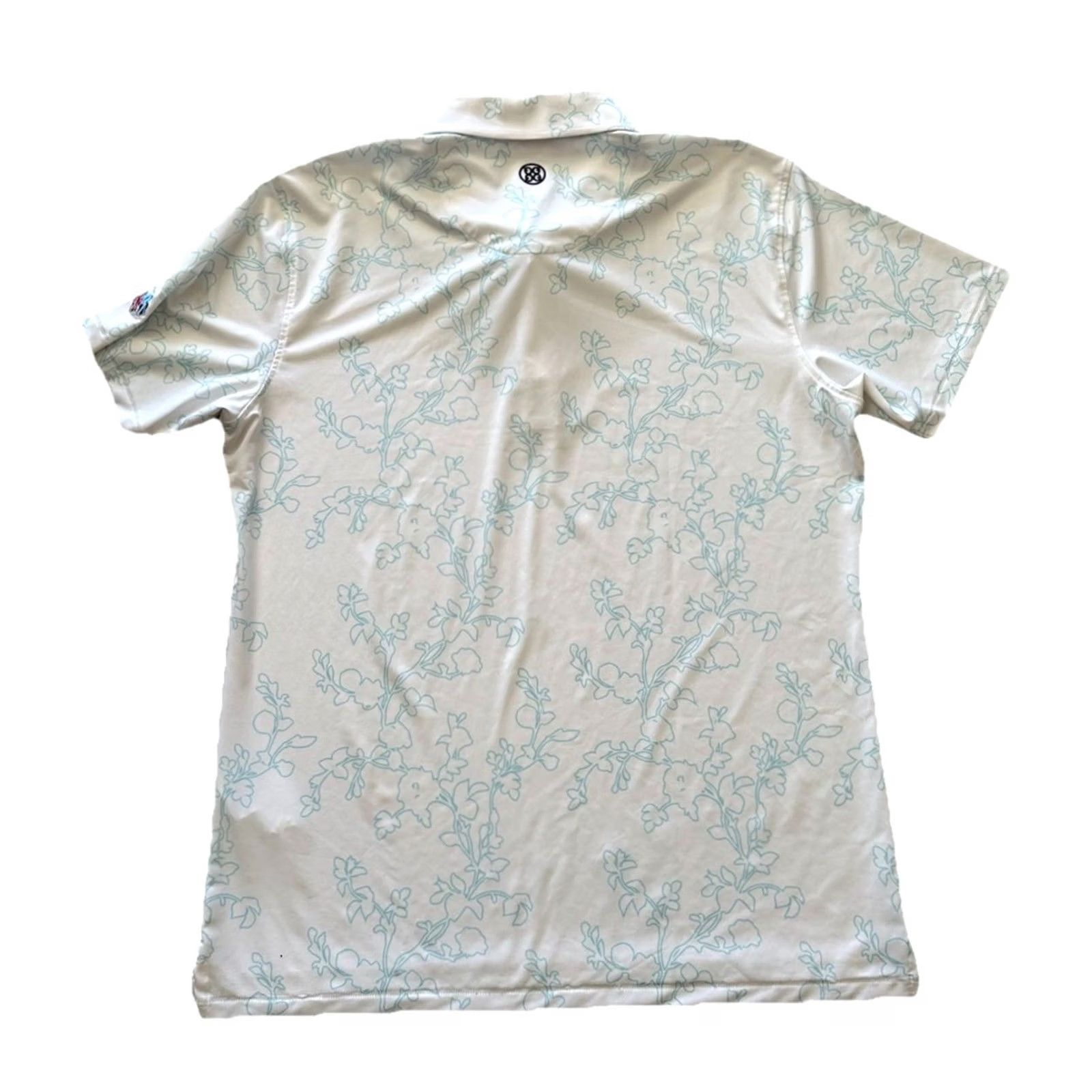 G/FORE G/Fore Polo Shirt Men White Floral Vines G4 Short Sleeve L Large Breathable Moisture Wicking Athletic Golf Shirt Size US L / EU 52-54 / 3 - 6 Thumbnail