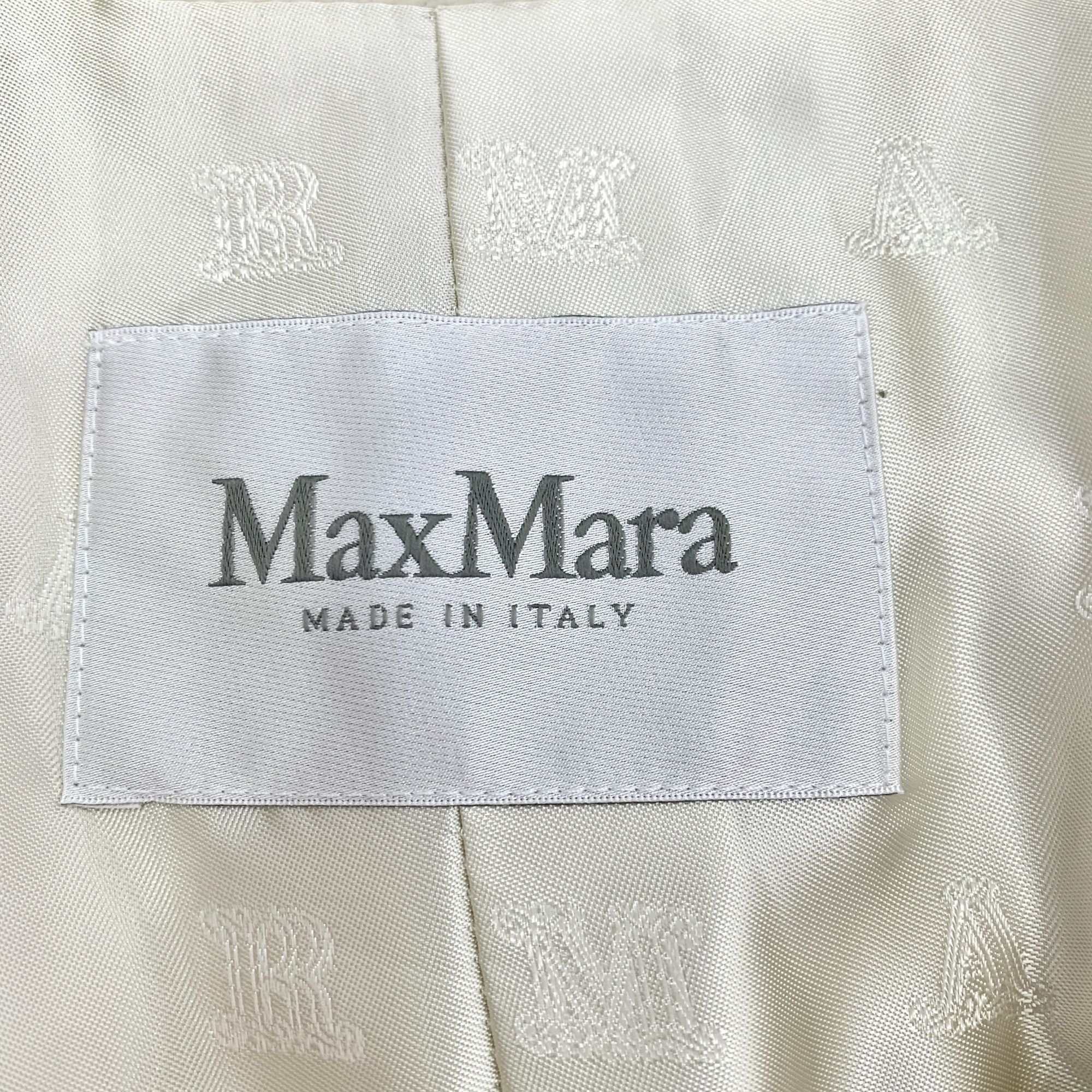 Max Mara MaxMara White Wool Double-Breasted Elegant Coat Size XS / US 0-2 / IT 36-38 - 5 Thumbnail
