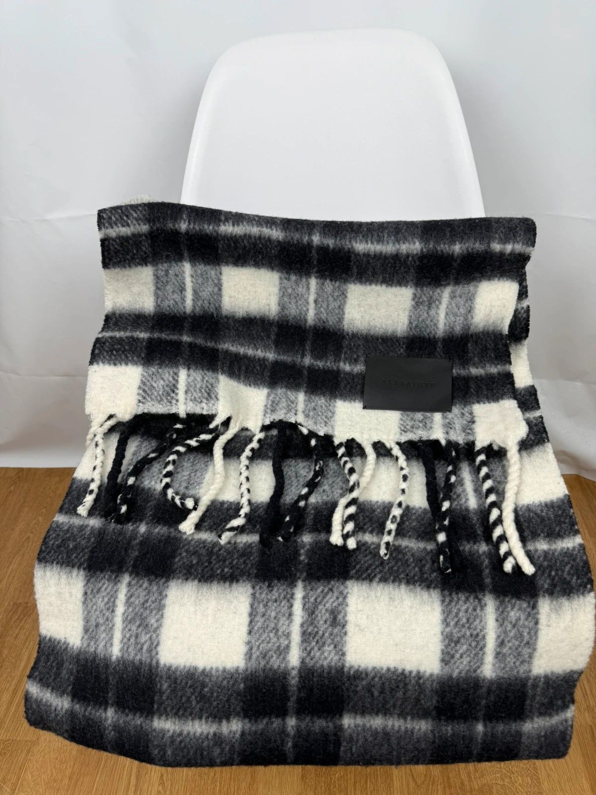 Allsaints Allsaints Brushed Check Shawl Plaid Scarf Wool Size ONE SIZE - 11 Thumbnail