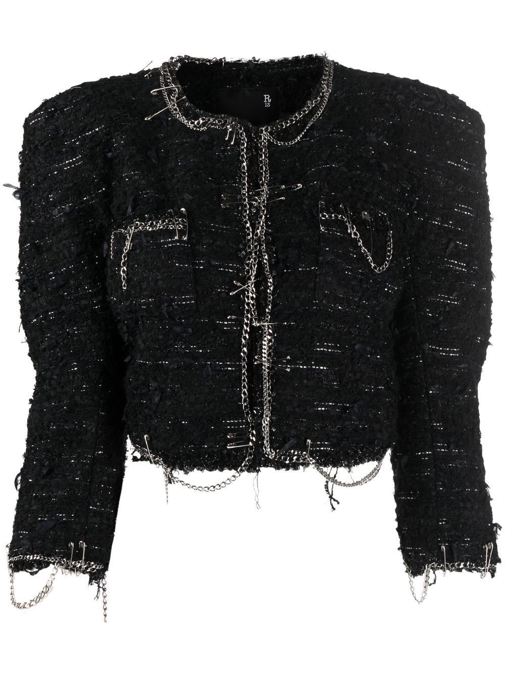 R13 Square shoulder tweed jacket. Size medium Size M / US 6-8 / IT 42-44 - 10 Thumbnail