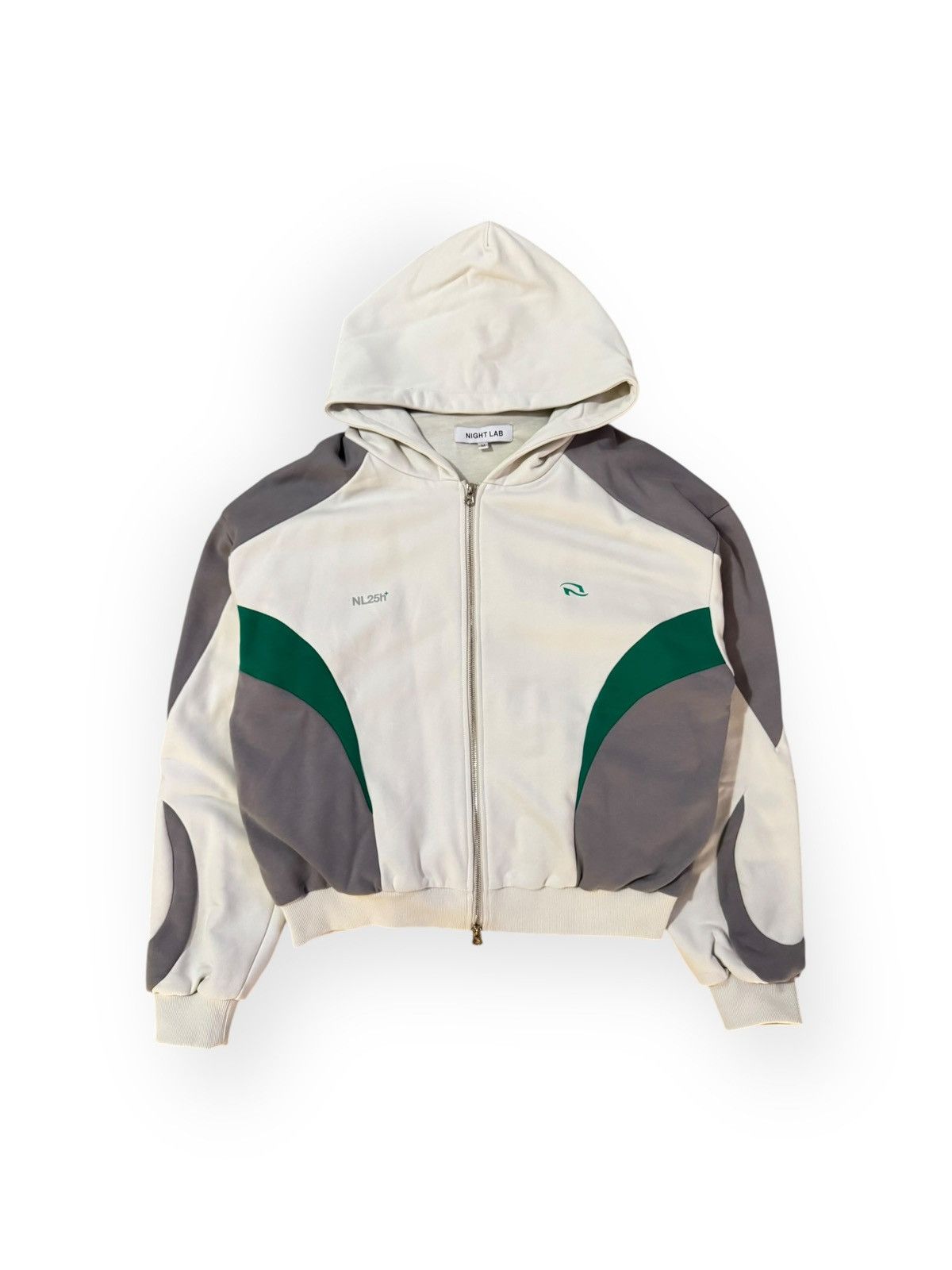 Other NL25H+ Night Lab Zip Hoodie, Ivory/Emerald, Size M Size US M / EU 48-50 / 2 - 1 Thumbnail