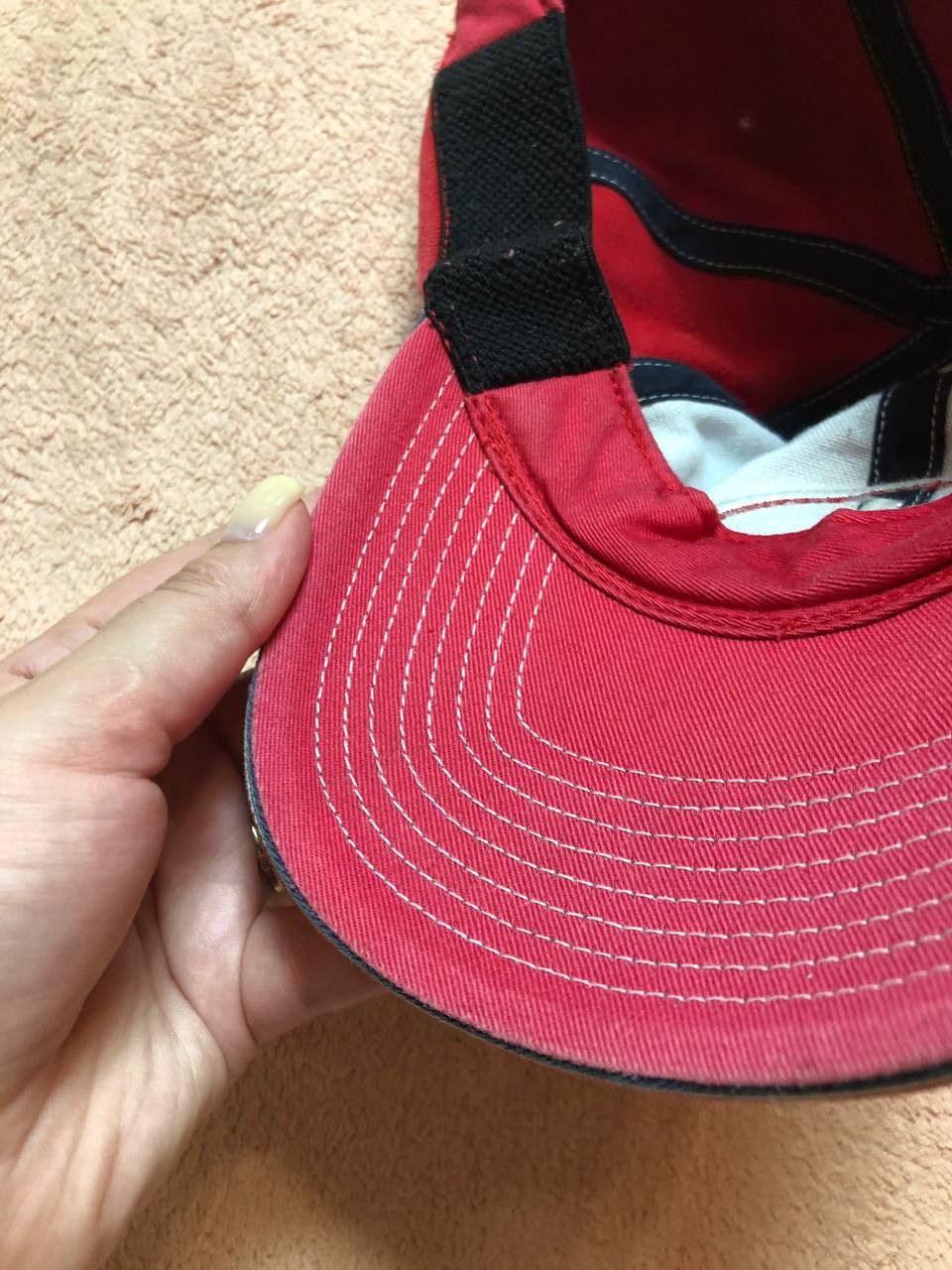 Adidas Cap red Y2K Hats big logo Adidas Vintage streetwear Size ONE SIZE - 14 Thumbnail