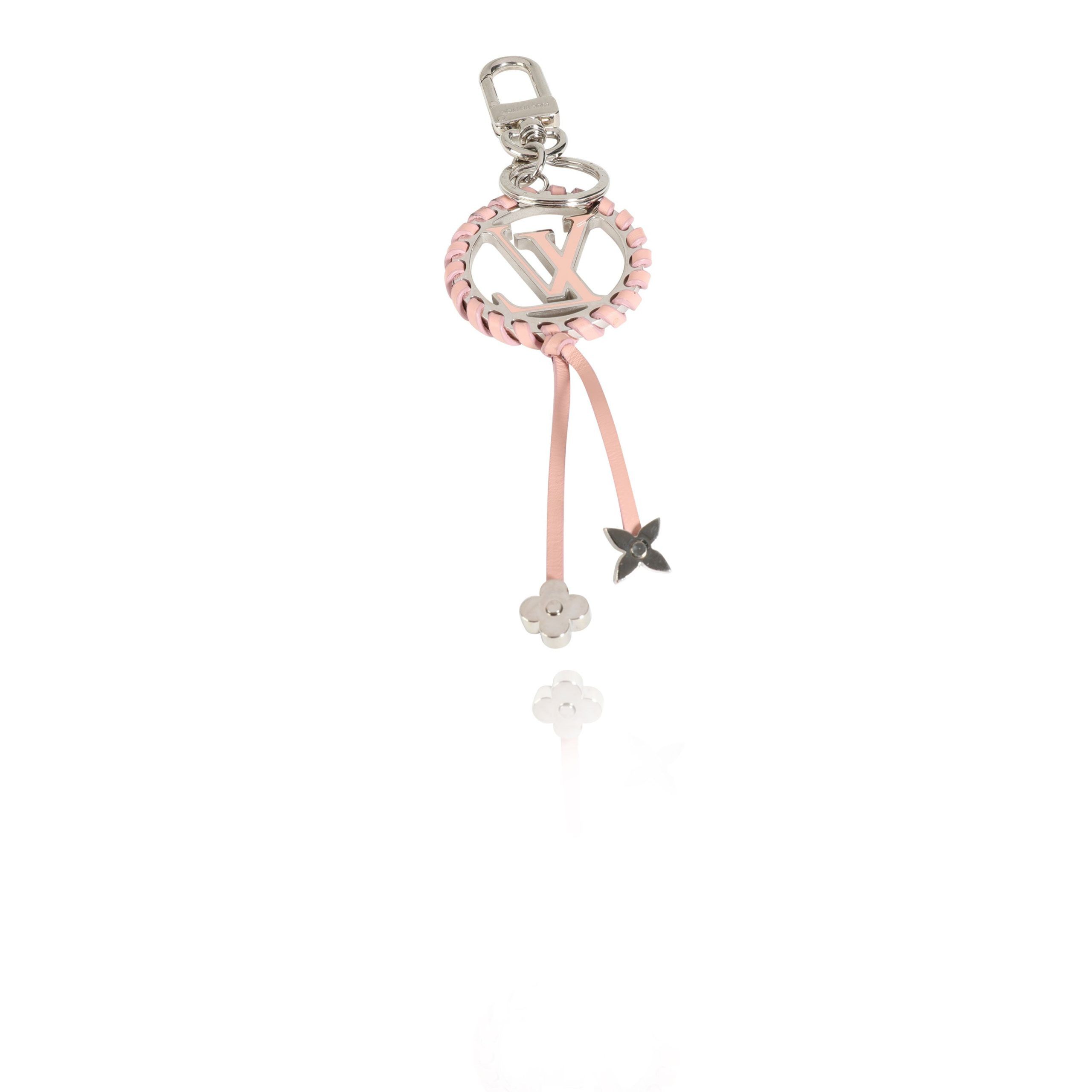 image of Louis Vuitton Rose Leather & Silver-Tone Brass Very Bag Charm And Key Holder, Women's