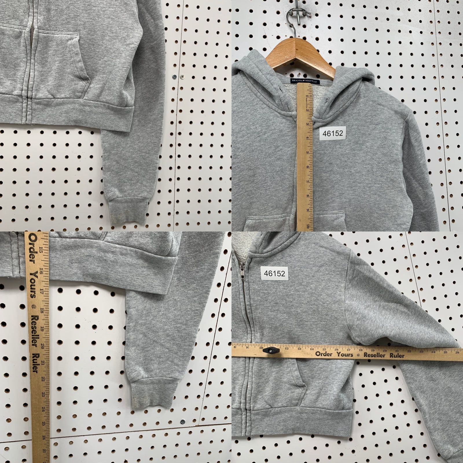Brandy Melville VINTAGE Brandy Melville Hoodie Sweatshirt Womens One Size Cropped Zip Hooded Fleece Size ONE SIZE - 8 Thumbnail