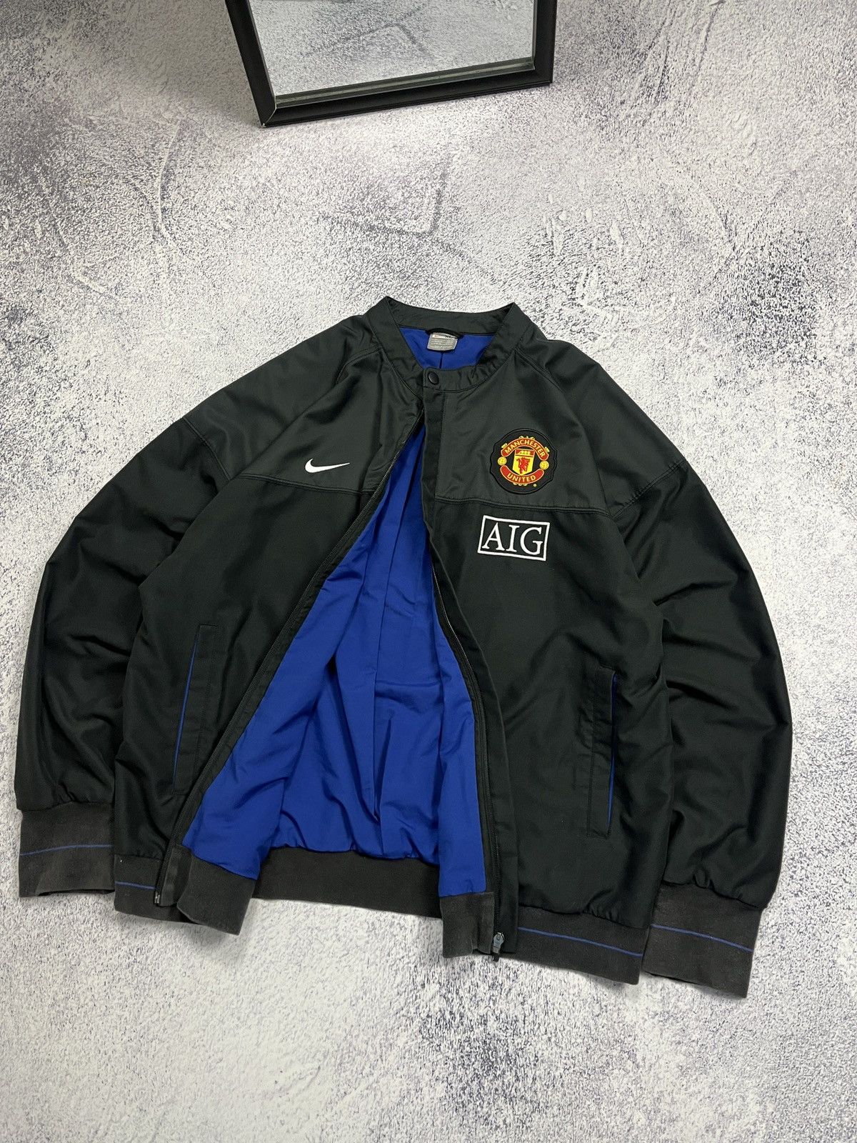 Nike × Vintage Vintage 00’s Manchester United Nike Bomber Jacket Rare Y2k Size US XL / EU 56 / 4 - 12 Thumbnail