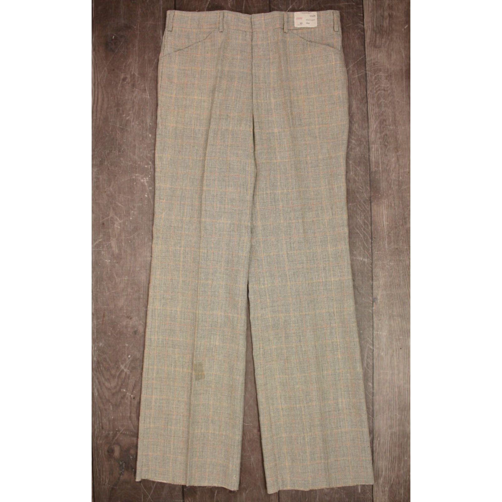 Vintage VINTAGE Mens VTG 70s NOS Light Green Plaid Leisure Suit Jacket Pants L 42 1970s Polyester Blend Disco Mens Size 42R - 7 Thumbnail