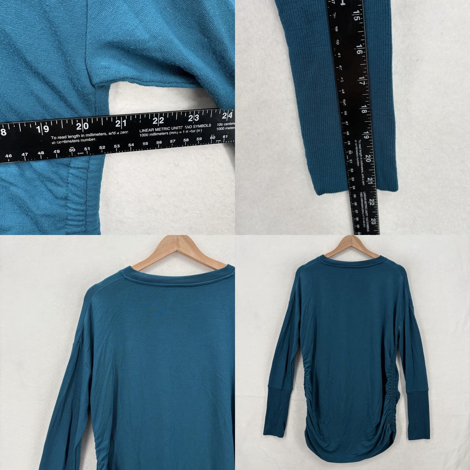 Athleta Athleta Drishti Ruched Sweatshirt Womens Medium Blue Long Sleeve Yoga Gym Travel Size M / US 6-8 / IT 42-44 - 8 Thumbnail