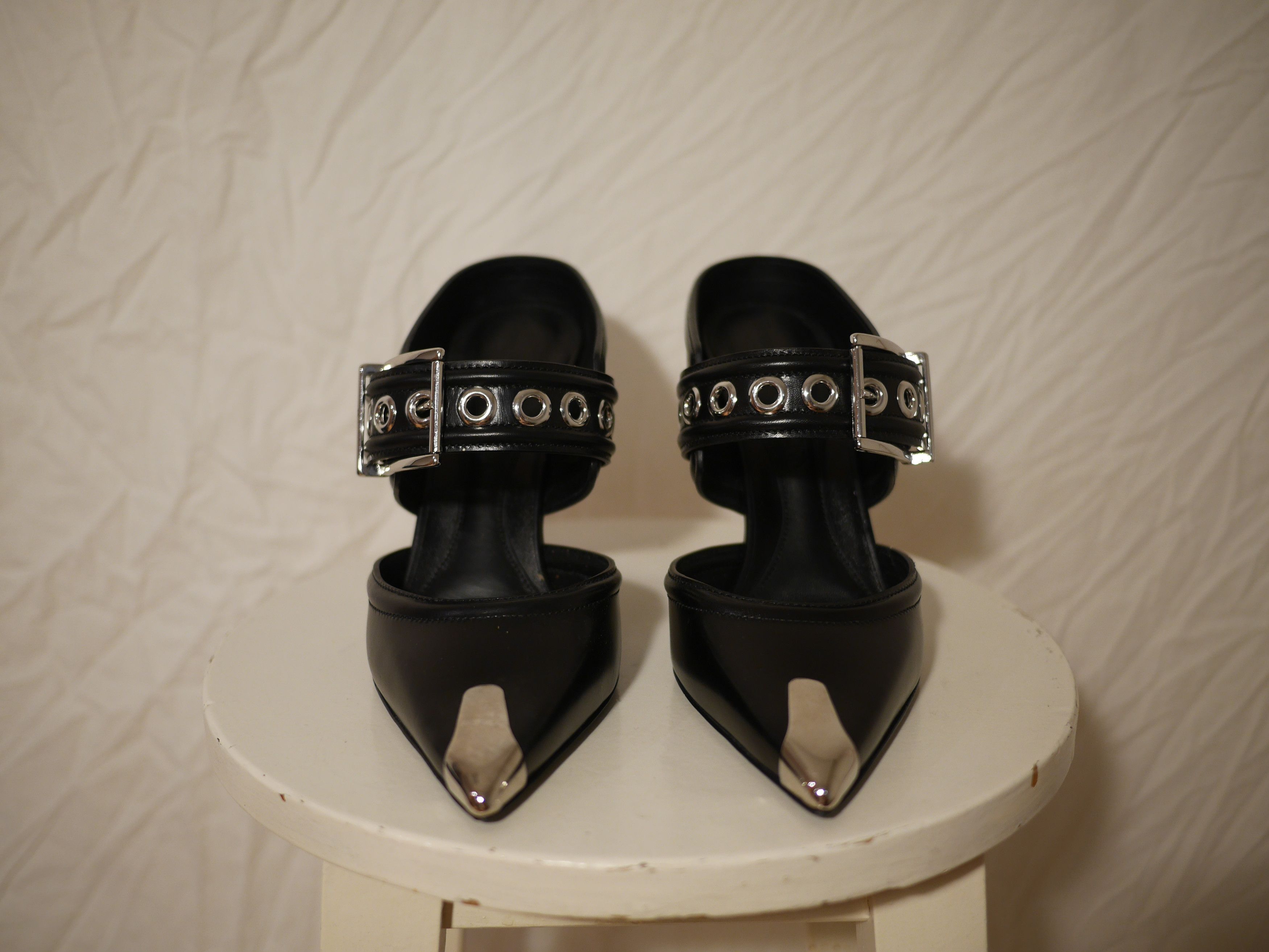 Alexander McQueen ALEXANDER MCQUEEN WESTERN BUCKLE MULE HEELS Size US 8 / IT 38 - 1 Thumbnail