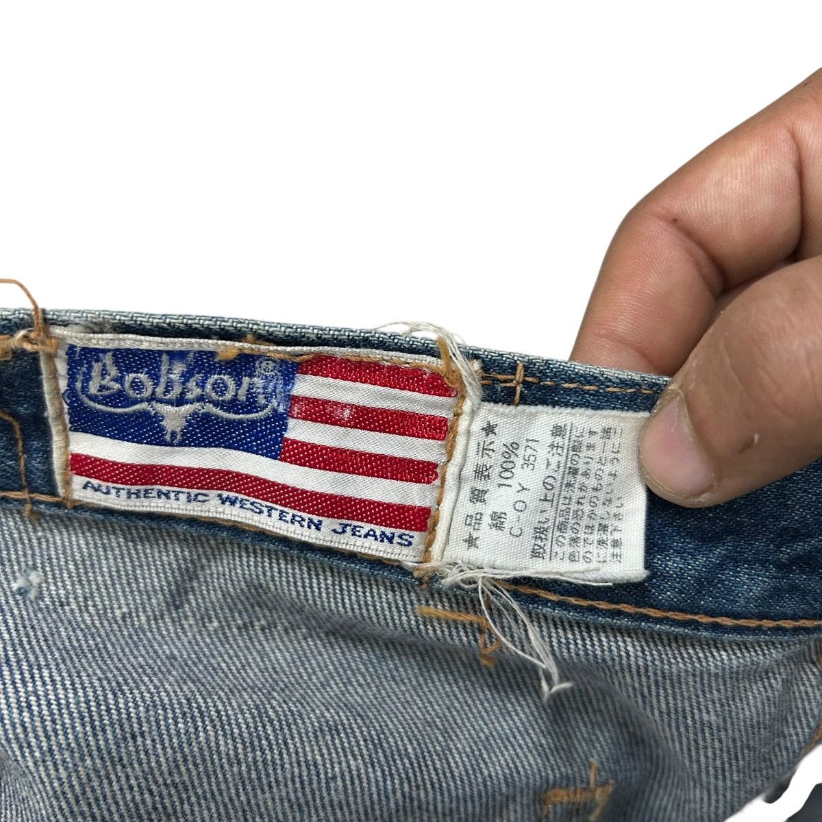Tornado Mart 80s Bell Bottom Bobson Talon Blue Denim Size 27" / US 4 / IT 40 - 15 Thumbnail