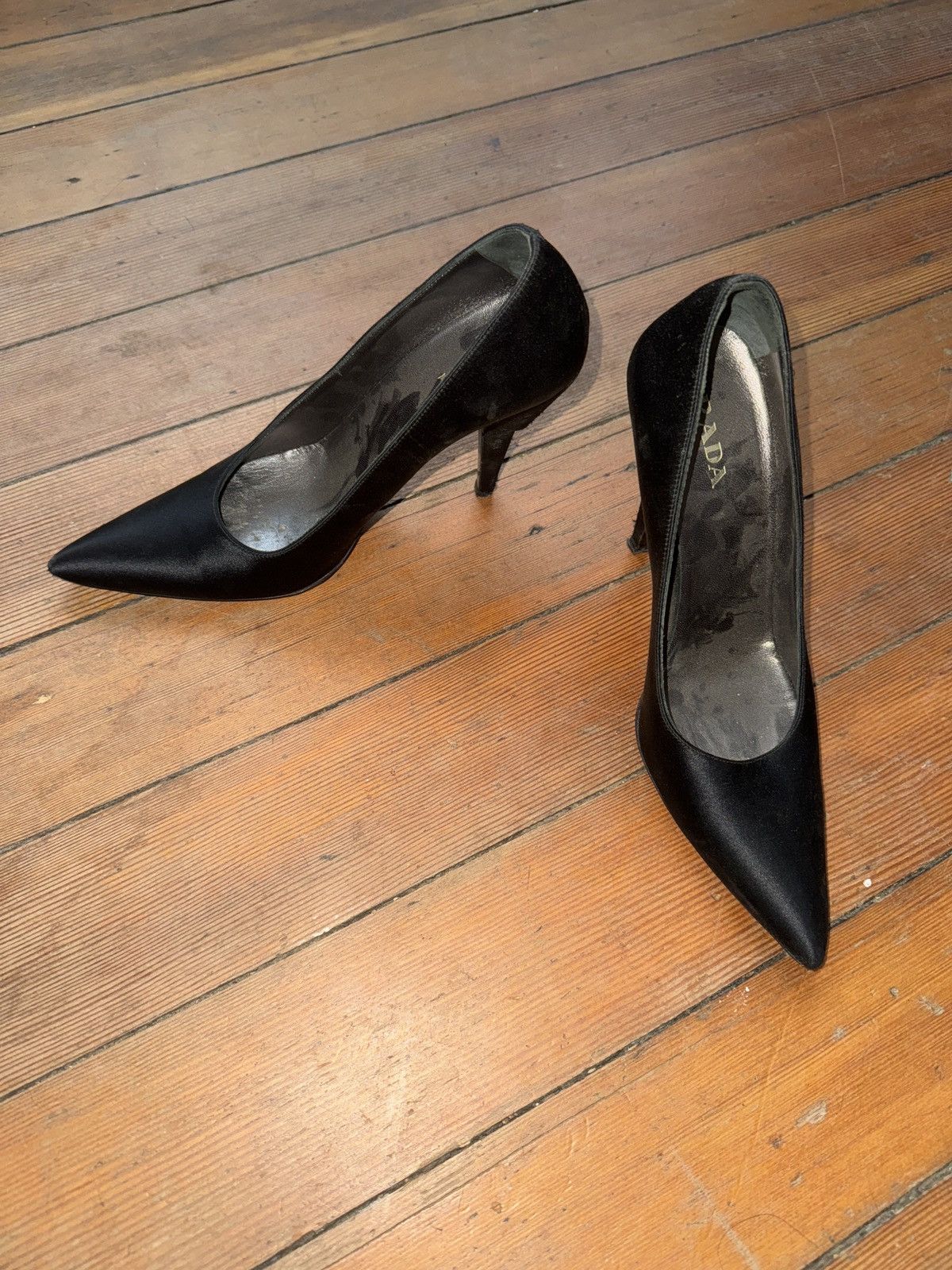 Prada Prada Satin High-Heeled Pumps Size US 7 / IT 37 - 3 Thumbnail