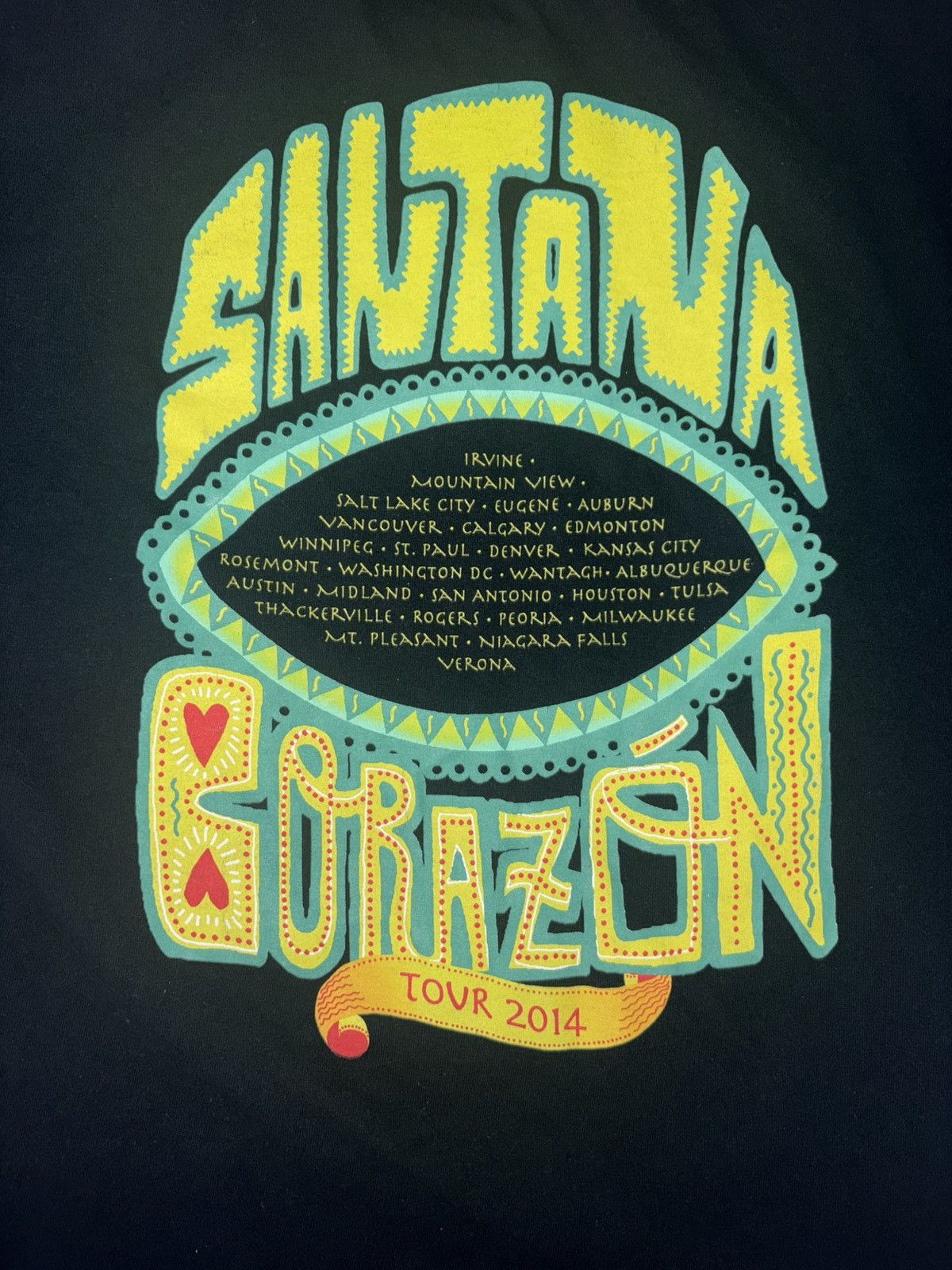 Other Santana corazon tour concert t-shirt 2014 navy Size US M / EU 48-50 / 2 - 4 Thumbnail