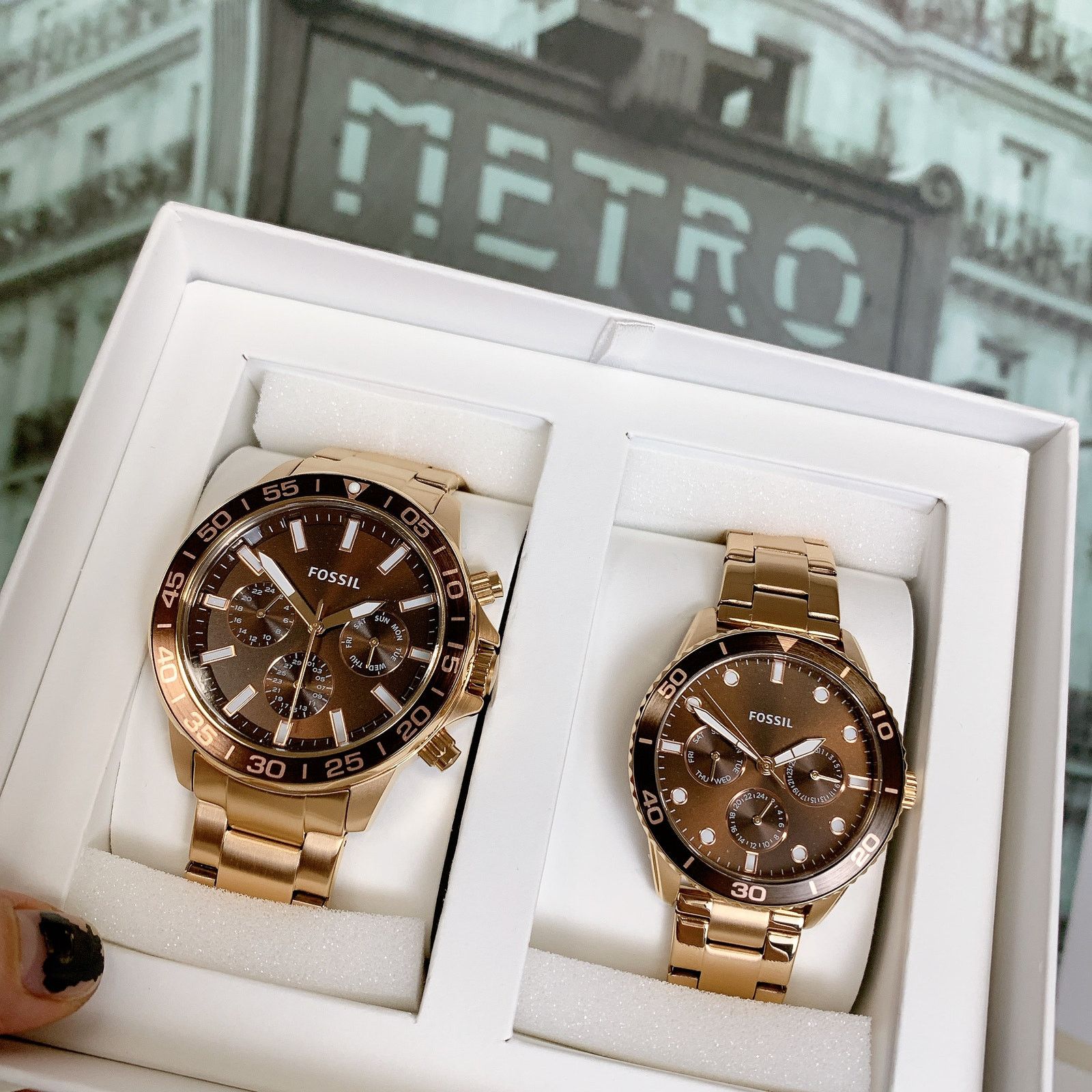 Fossil Fossil BQ2827SET His and Hers Multifunction Rose Gold-Tone Size ONE SIZE - 3 Thumbnail