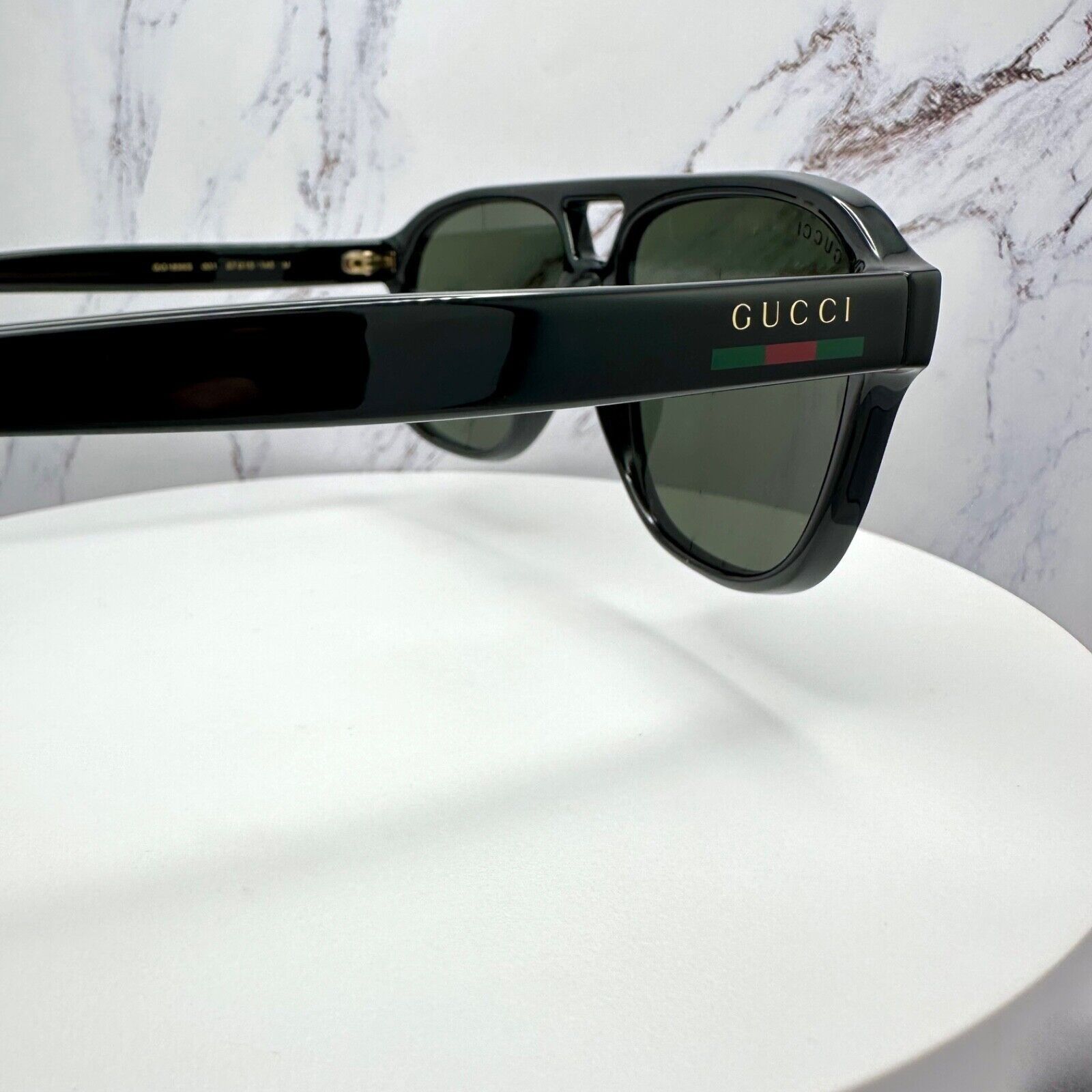 Gucci New GUCCI Sunglasses 2025 Release Black Aviator Gold Logo Size ONE SIZE - 7 Thumbnail