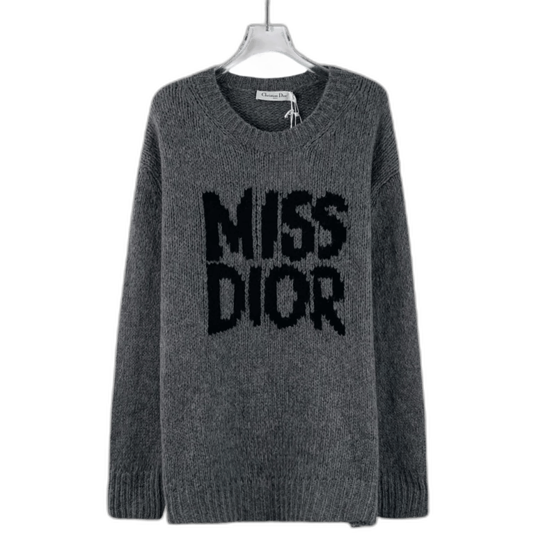 Christian Dior Gray Knit Sweater with Logo-2506