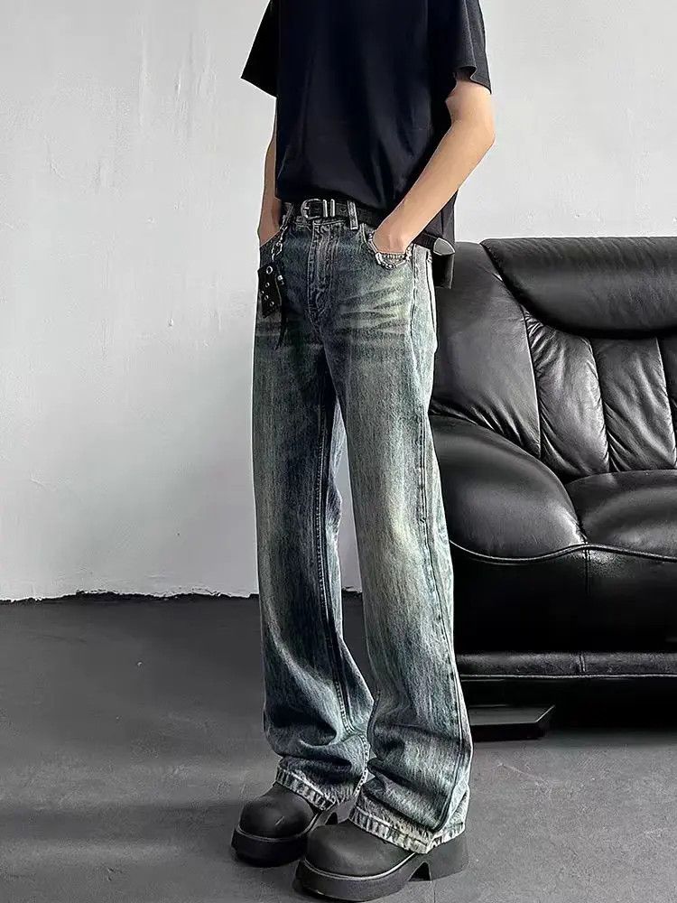 Designer × Japanese Brand Aged washed micro flare loose jeans Size US 32 / EU 48 - 4 Thumbnail