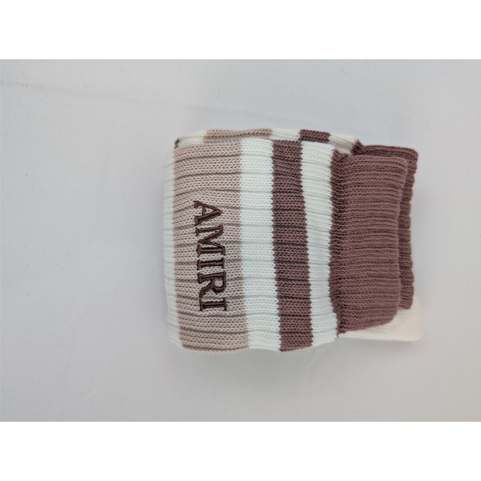Amiri o1rshd1 Size: 45-46 / Stack Stripe Chunky Socks in Brown Size ONE SIZE - 9 Thumbnail