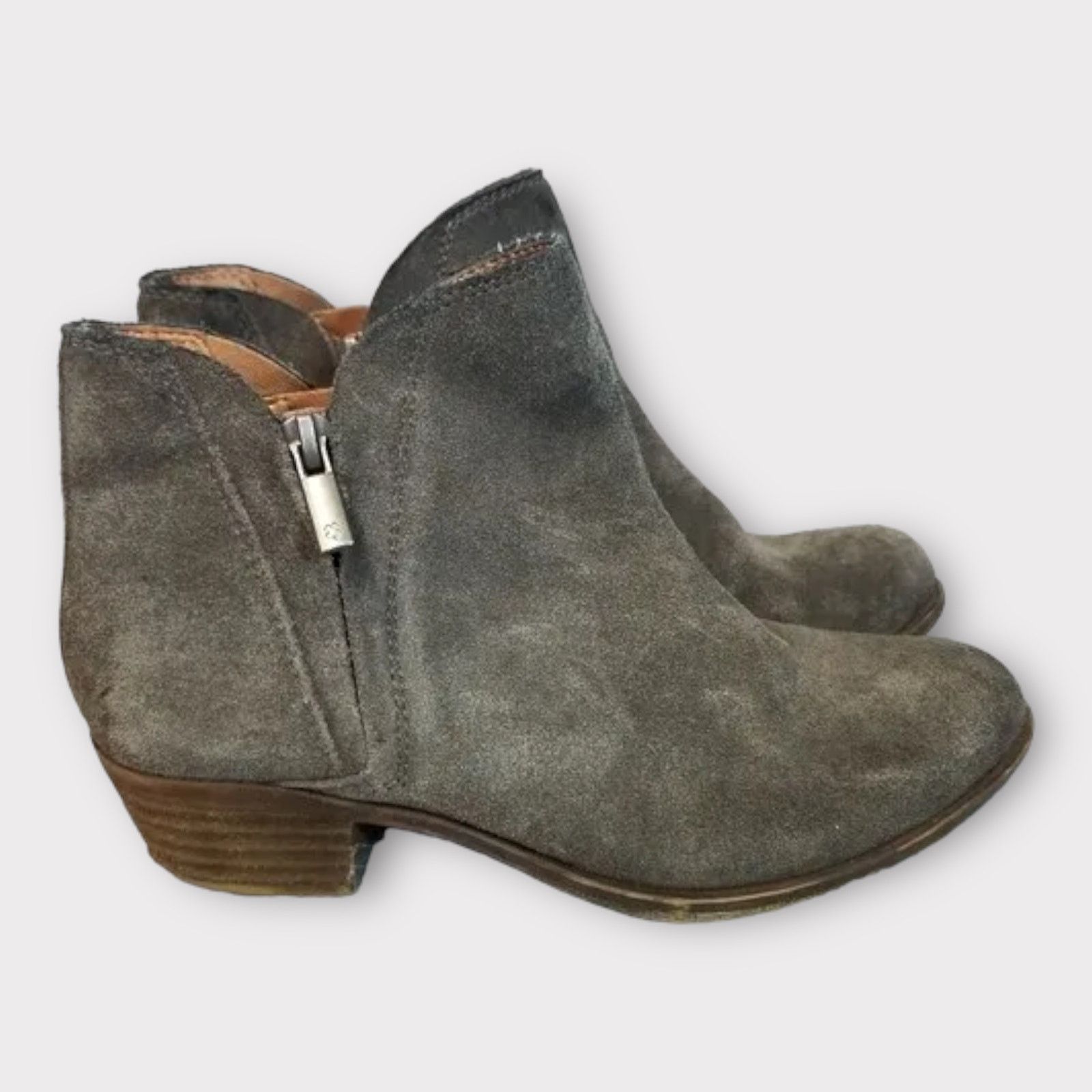 Lucky Brand Lucky Brand | Brenon Gray Suede Distressed Ankle Bootie Size US 9 / IT 39 - 9 Thumbnail