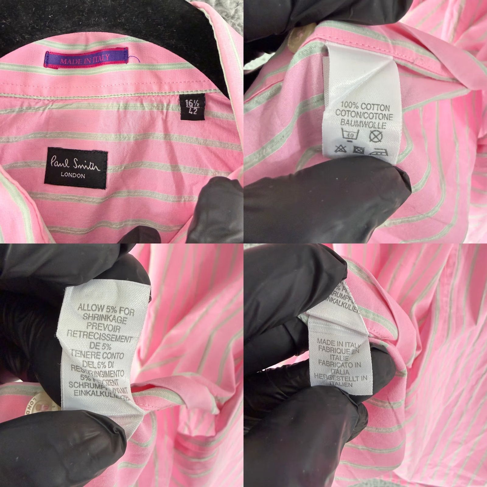 Paul Smith Paul Smith Mens Dress Shirt 16.5 Pink Stripe Long Sleeve Cotton Size 46R - 8 Thumbnail