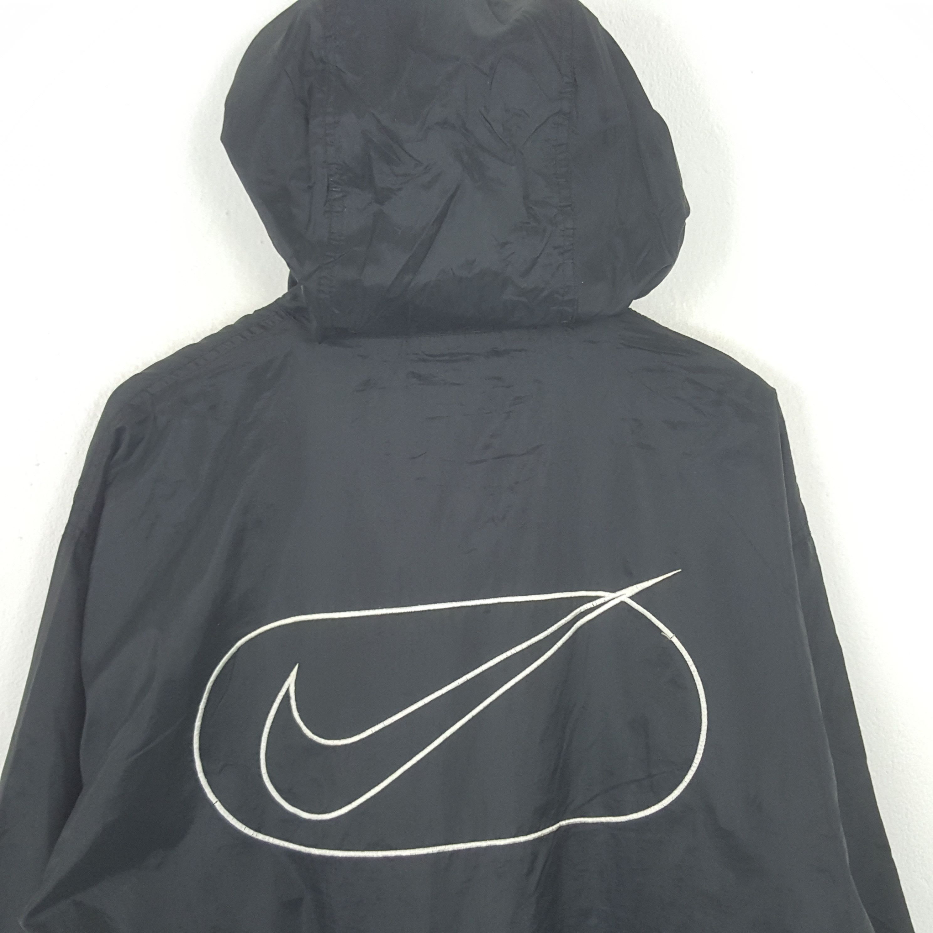 Nike Vintage Nike Big Swoosh Windbreaker Hoodie Jacket RR4 Size US XL / EU 56 / 4 - 2 Thumbnail