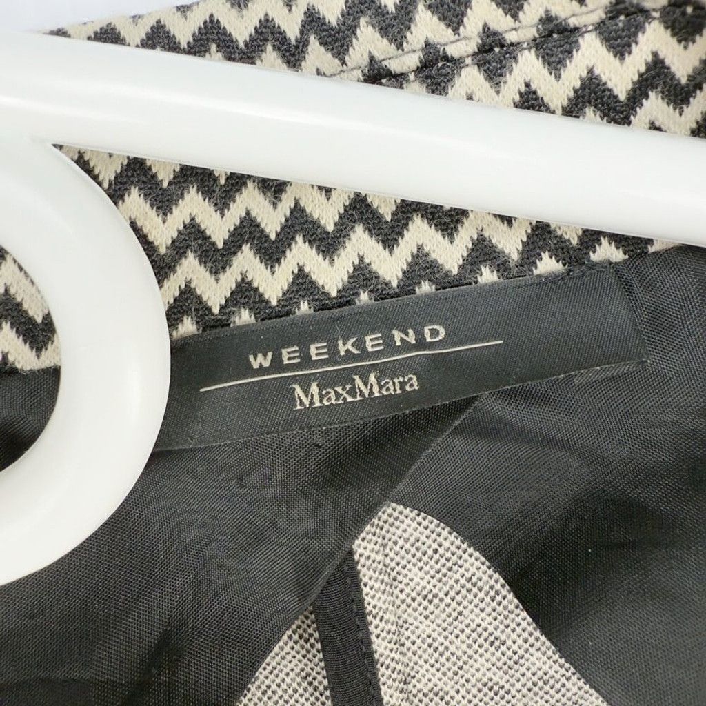 Max Mara MAXMARA Weekend Soft Cropped Black & White Blazer Sz L Size L / US 10 / IT 46 - 9 Thumbnail
