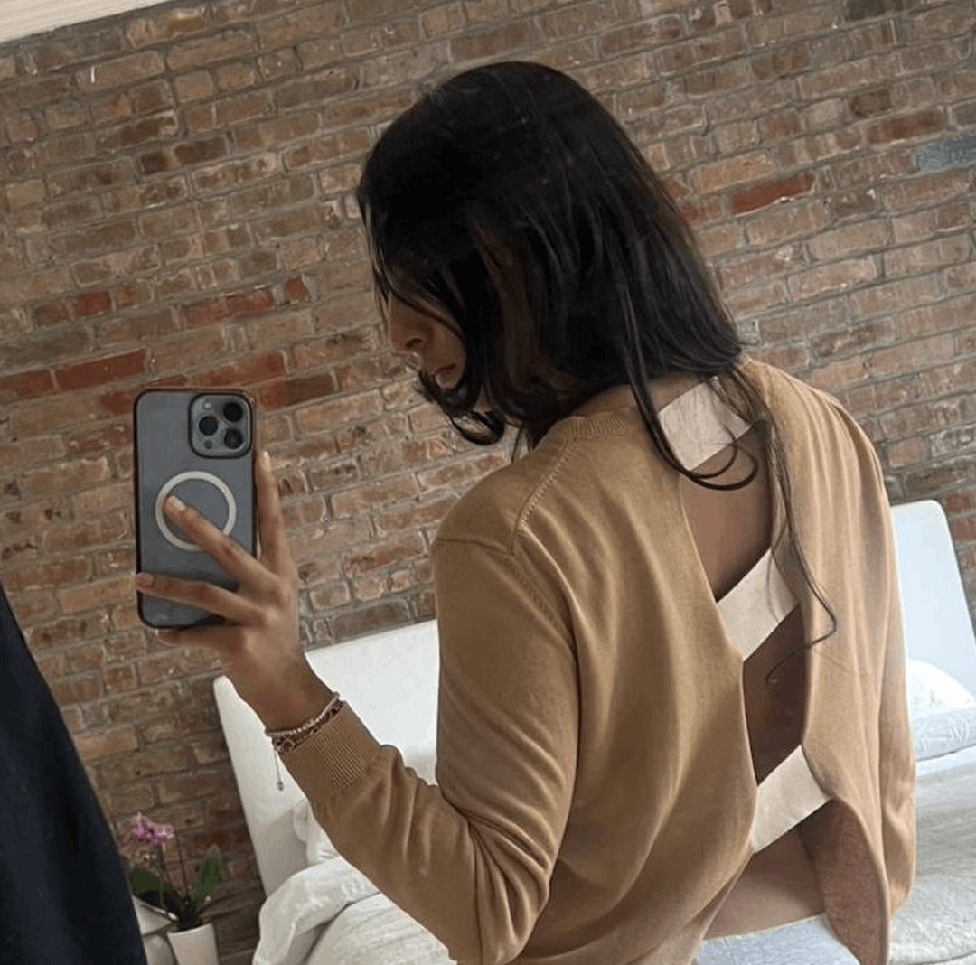 Celine CELINE Women's Tan and Brown Jumper with Cut-Out Detail Size XS / US 0-2 / IT 36-38 - 1 Thumbnail
