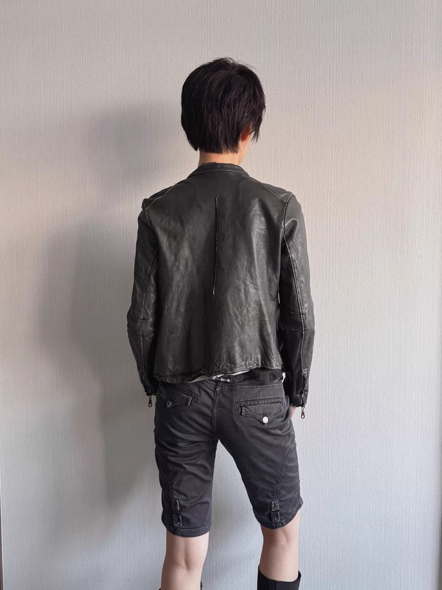 Vintage Jpn Brand Vintage Gunmetal Gray Sheepskin Leather Jkt XXS Size XXS / US 00 / IT 34 - 8 Thumbnail
