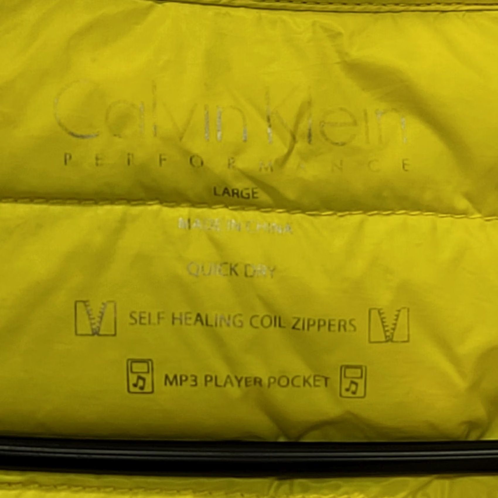 Calvin Klein Calvin Klein Performance Down Jacket Womens L Puffer Activewear Athleisure Yellow Zip Hooded Quilted Logo Regular Coat/Outerwear Jacket Size L / US 10 / IT 46 - 2 Thumbnail