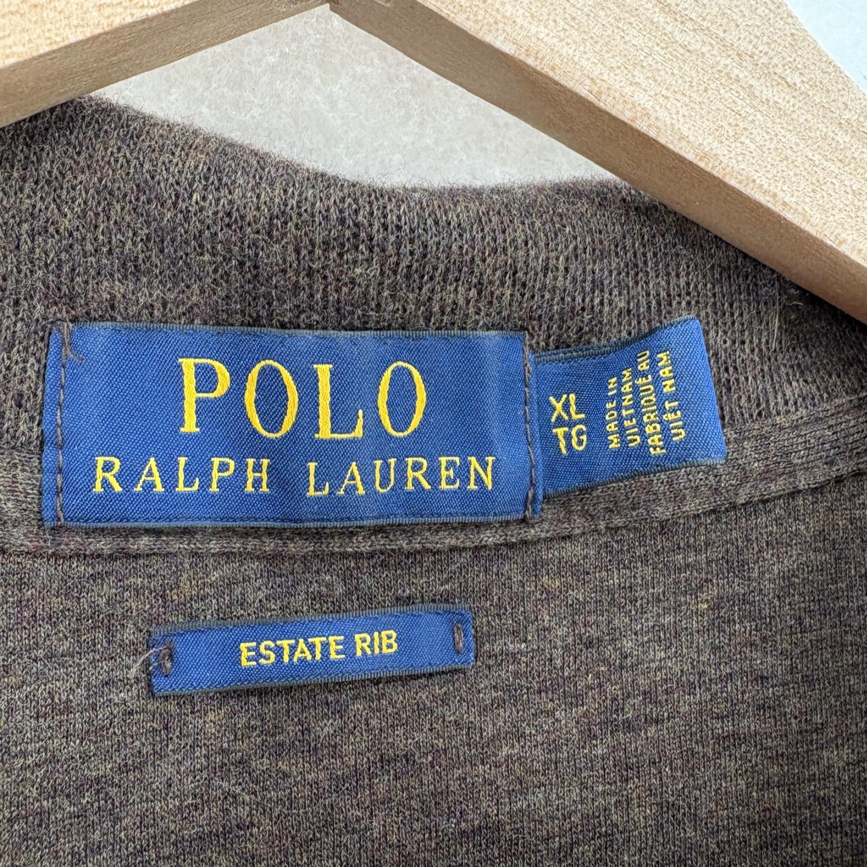 Polo Ralph Lauren Polo Ralph Lauren Sweater Mens XL Brown 1/4 Zip Mock Neck Pullover Estate Rib Shirt Size US XL / EU 56 / 4 - 4 Thumbnail