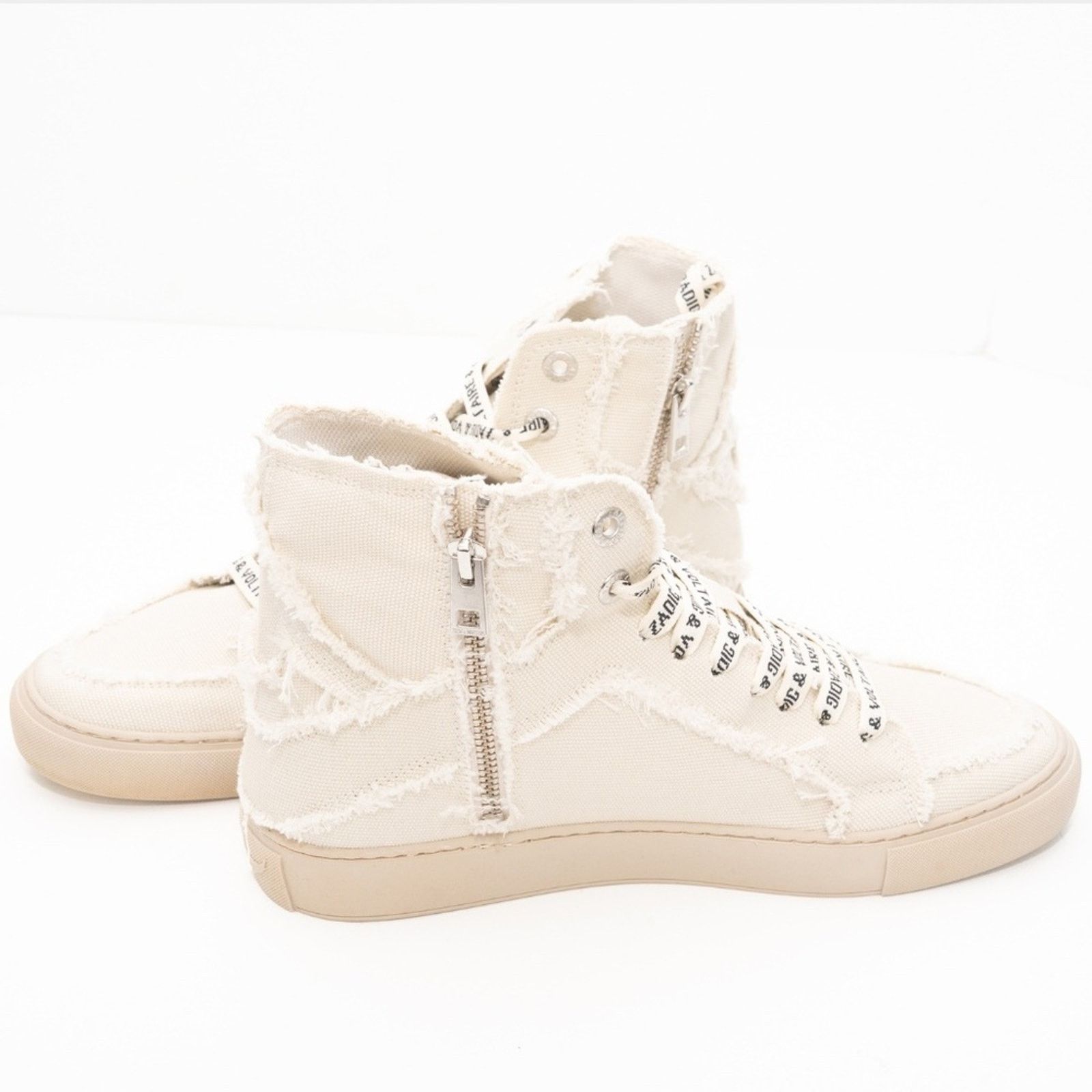 Zadig & Voltaire Zadig Voltaire. High Flash Canvas Shoes In White. Size US 10 / IT 40 - 12 Thumbnail