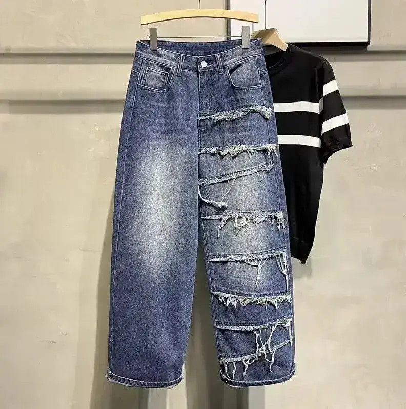 Japanese Brand Retro loose straight leg jeans Size US 32 / EU 48 - 4 Thumbnail