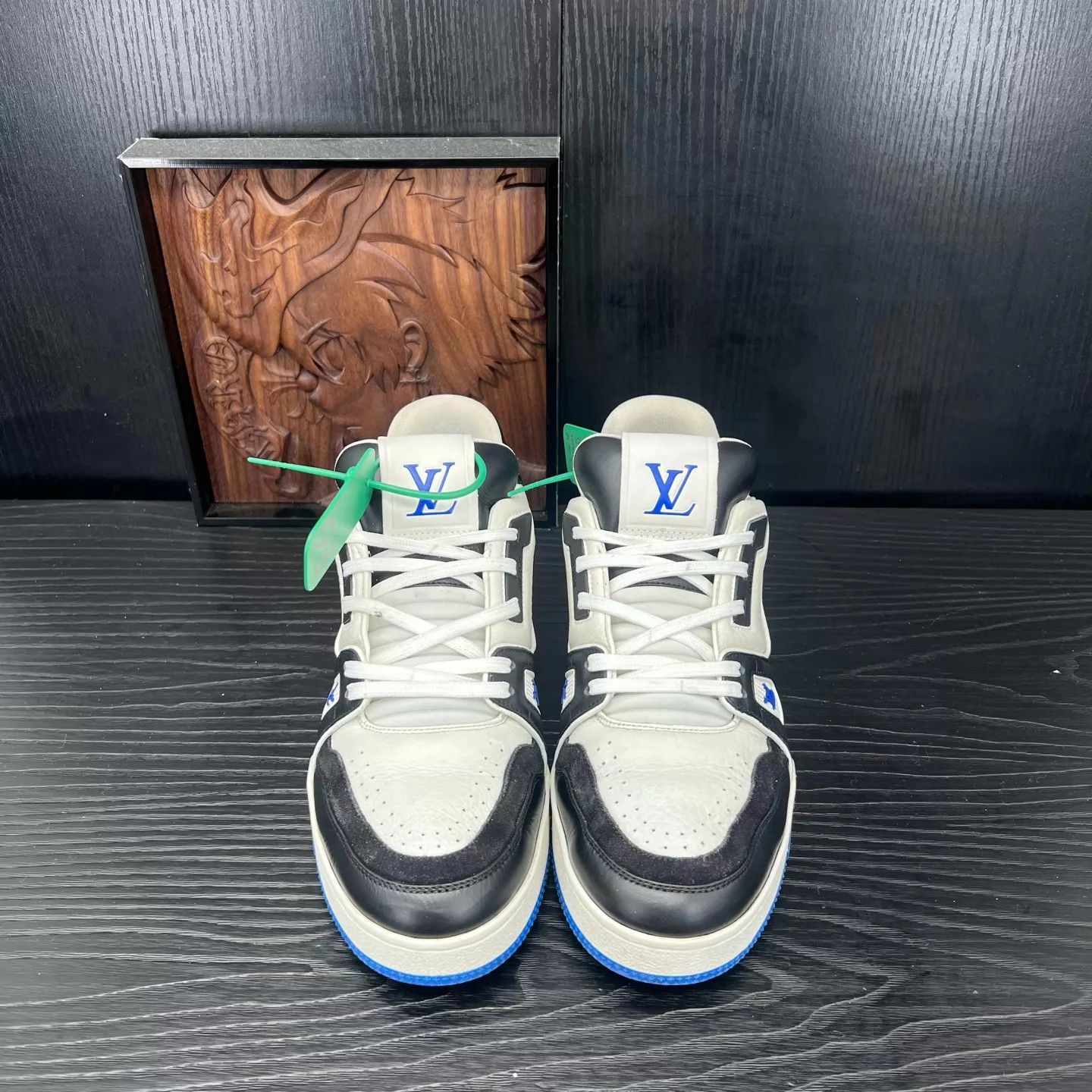 Louis Vuitton LV Trainer New White Blue 5.5 (39.5) Size US 6.5 / EU 39-40 - 4 Thumbnail