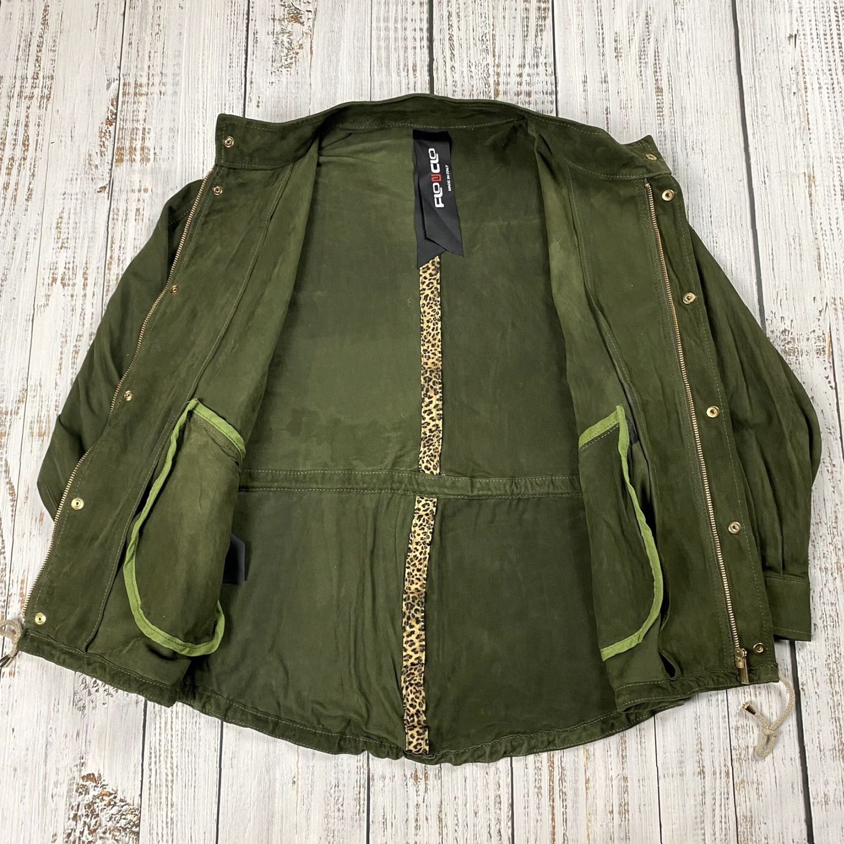 Vintage VINTAGE Flo & Clo Women's Moto Jacket Long Sleeve Green Suede Leather Size 38 Fall Winter Size XS / US 0-2 / IT 36-38 - 4 Thumbnail