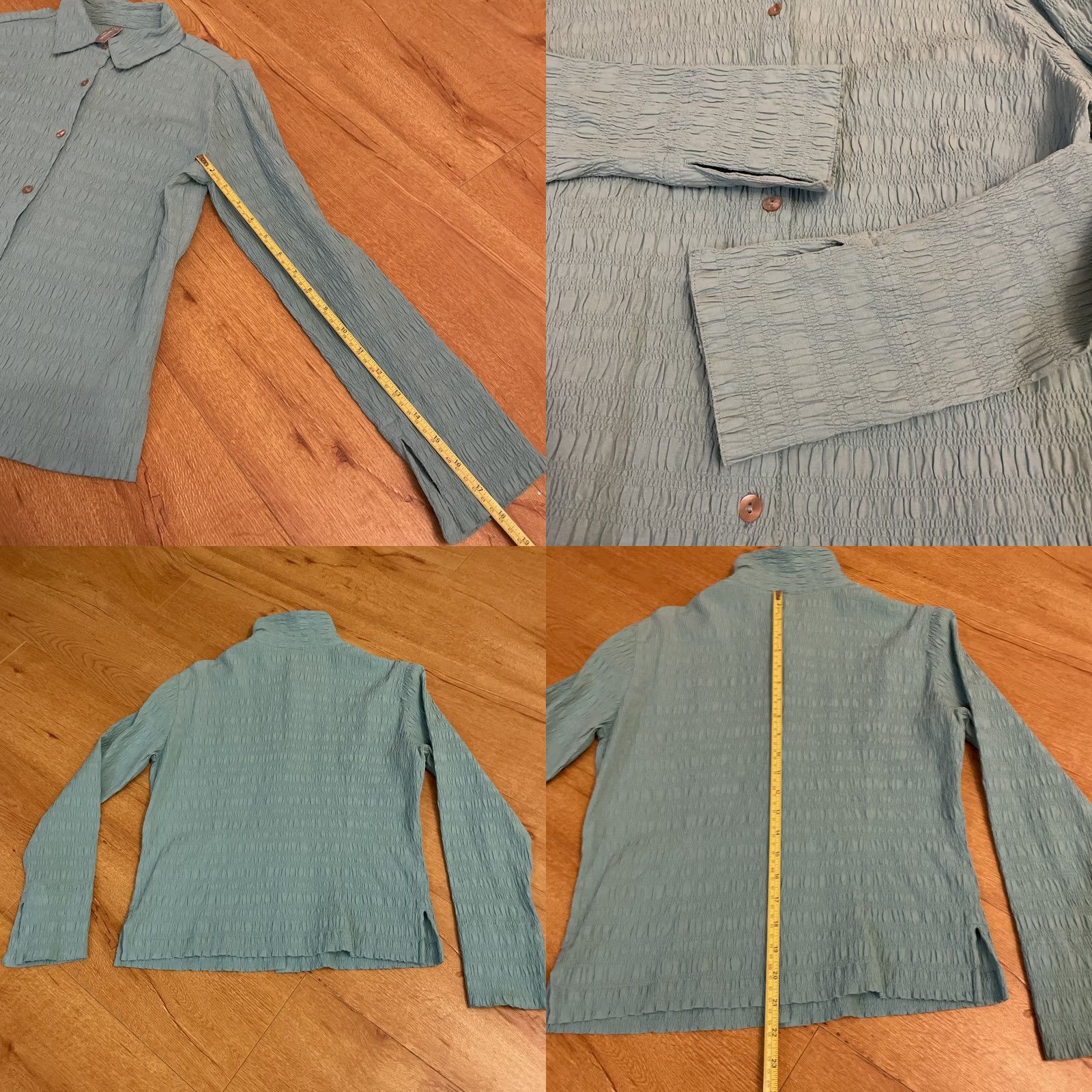 Vintage VINTAGE Hanna Andersson Top Women’s Size 6 Teal Long Sleeve Button-Up 90s Green Women Size M / US 6-8 / IT 42-44 - 8 Thumbnail