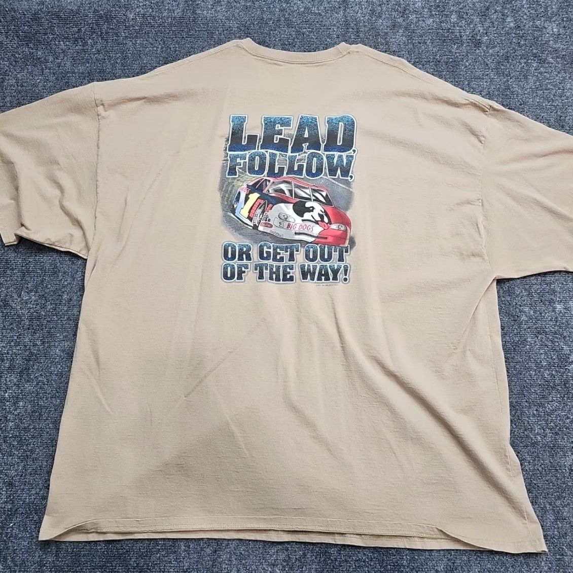 Big Dogs VINTAGE Big Dogs T-shirt Men 5XL Brown Lead Follow Or Get Out Of The Way Double Graphic Print Crew Neck Short Sleeve Cotton Man Shirts Size US XXL / EU 58 / 5 - 3 Thumbnail