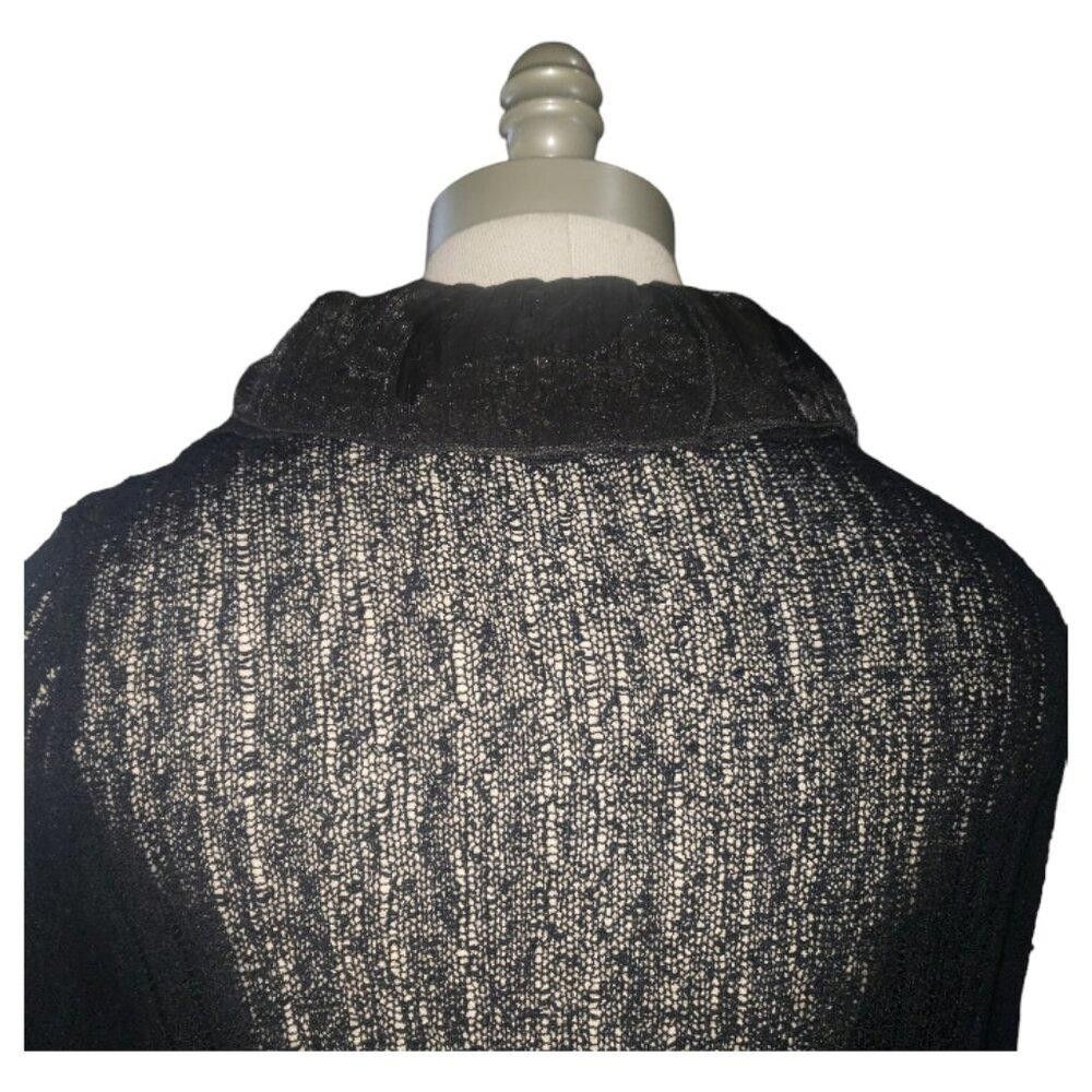 Designer CT1607 Ethyl Black Ruffled Open Lightweight Shrug M Size M / US 6-8 / IT 42-44 - 6 Thumbnail