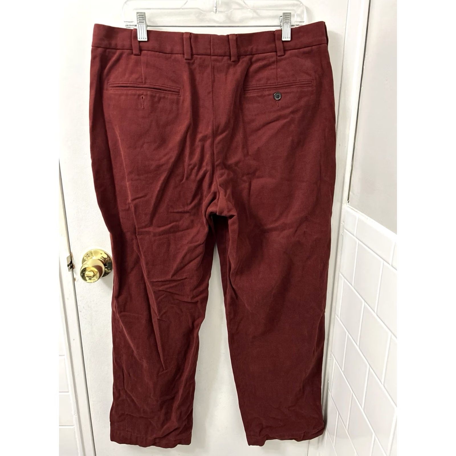 Brooks Brothers Brooks Brothers Hudson Pants Mens 38x32 Red Straight Leg Trousers Dress Pants Casual Business Cotton Blend Zipper Button 5-Pocket Size US 38 / EU 54 - 7 Thumbnail