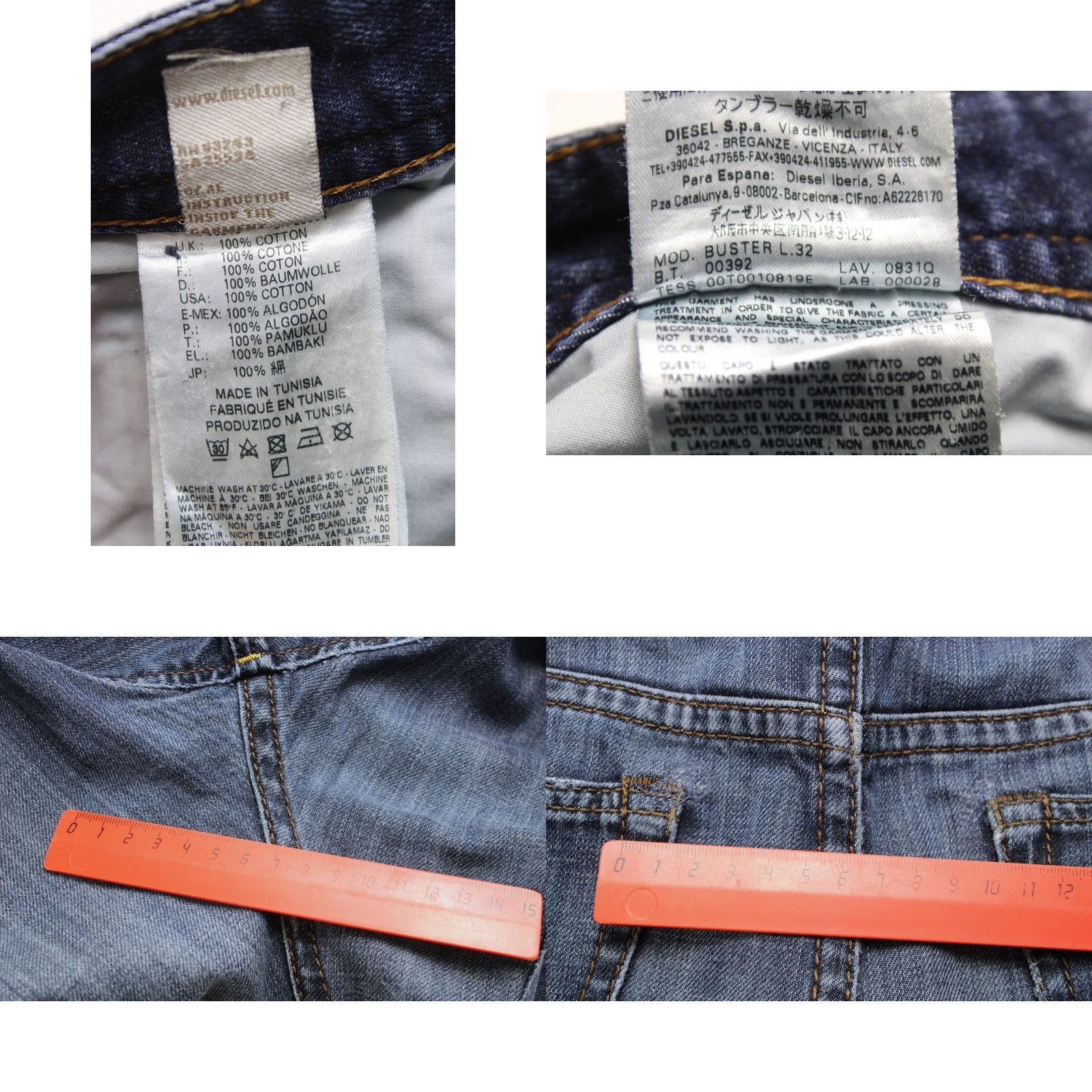 Diesel DIESEL Buster Jeans Men's W30/L32 Distressed Button Regular Slim-Tapered 0831Q Blue Size US 30 / EU 46 - 8 Thumbnail