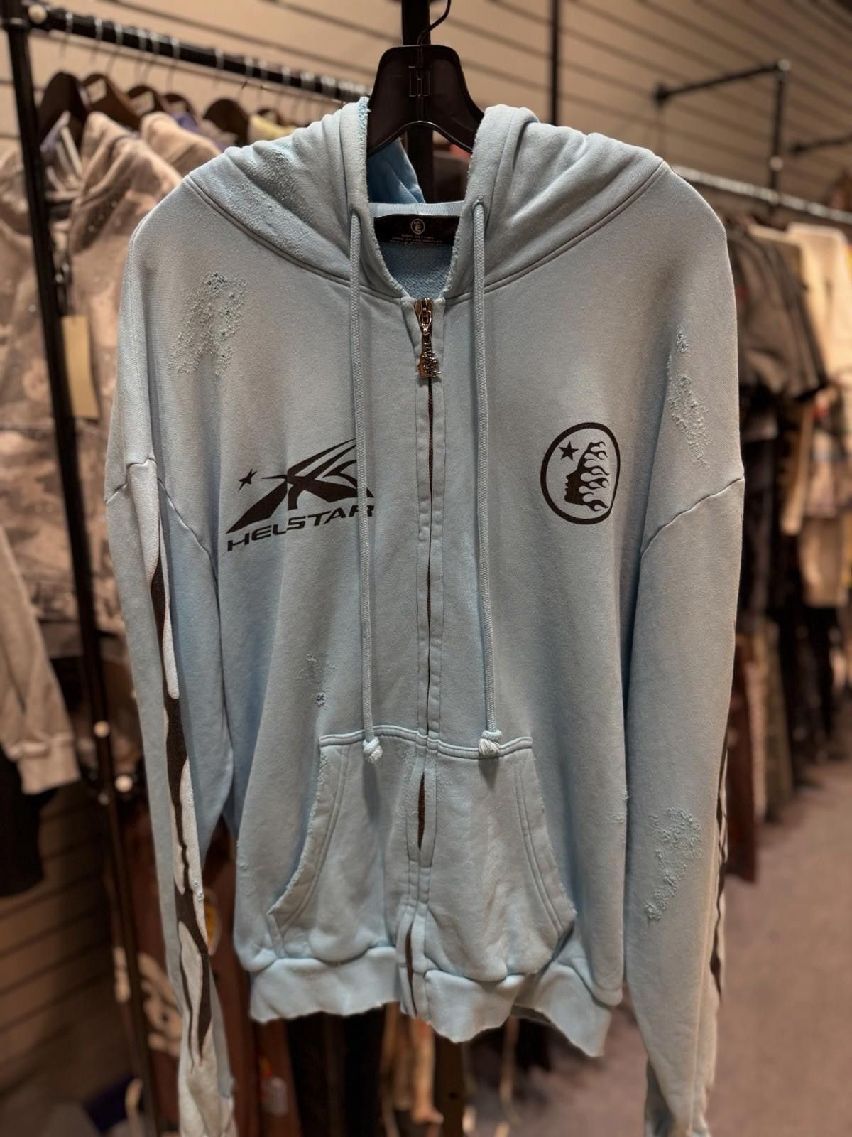 HELLSTAR Hellstar Heavyweight Fleece Gray Zip Hoodie Baby Blue Medium Size US M / EU 48-50 / 2 - 3 Thumbnail