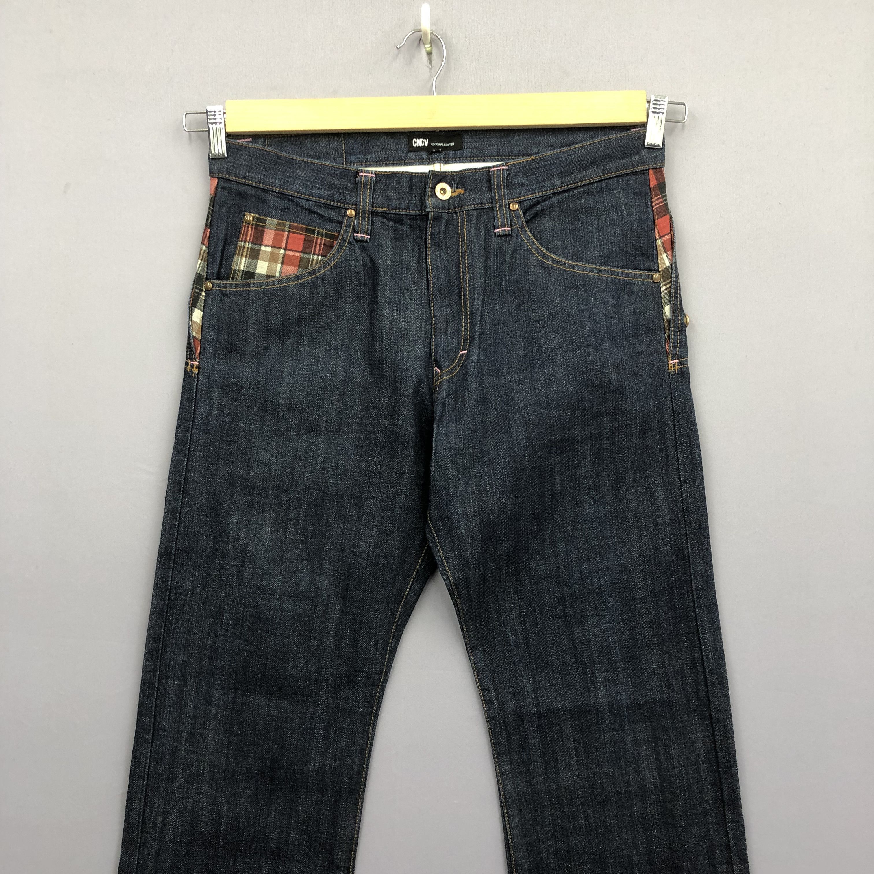 Japanese Brand 2000s Concave Double Waisted Baggy Faded Skater Jeans Denim Size US 34 / EU 50 - 3 Thumbnail